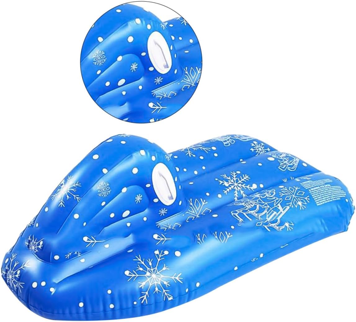 Winter Inflatable Snow Tube and PVC Snow Sled Heavy Duty Cold Resistant Ring for Adults Outdoor Sledding and Winter Skiing Recreation