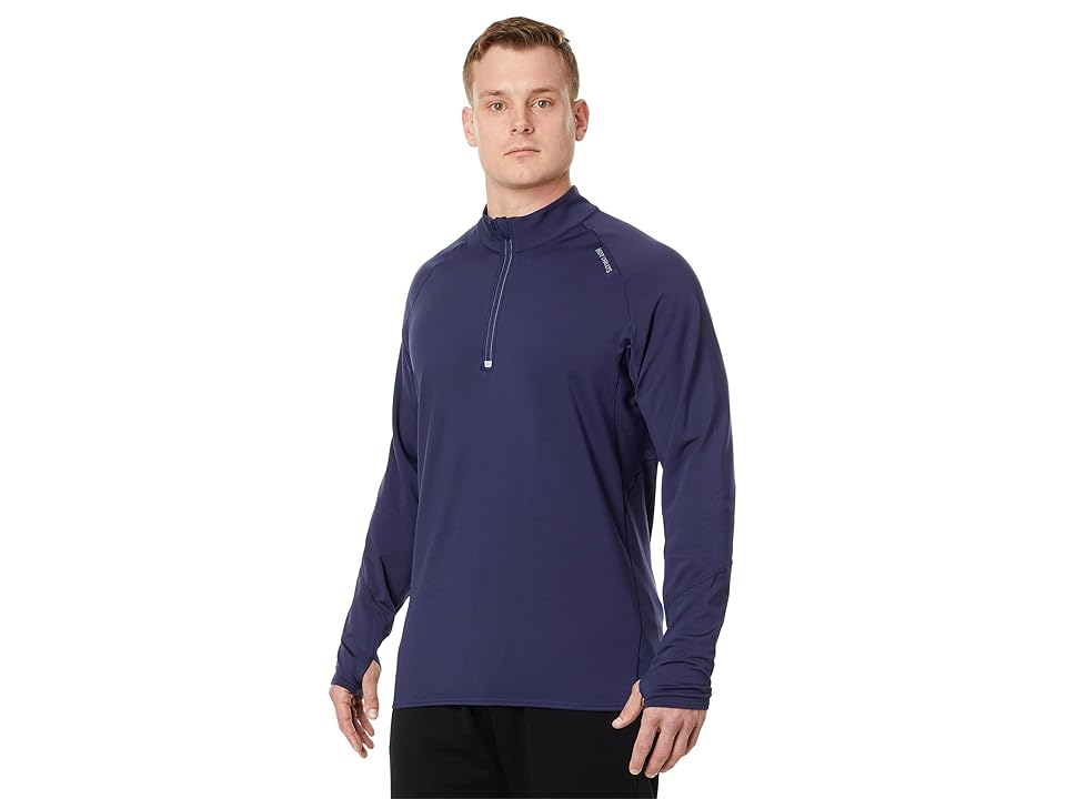 Hot Chillys Micro-Elite Chamois Zone Zip-T (Navy/Navy) Men's Clothing INTERNATIONAL SHIPPING
