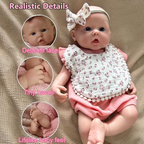 Muñeca Reborn bebé de silicona 18 pulg. realista miniatura 4