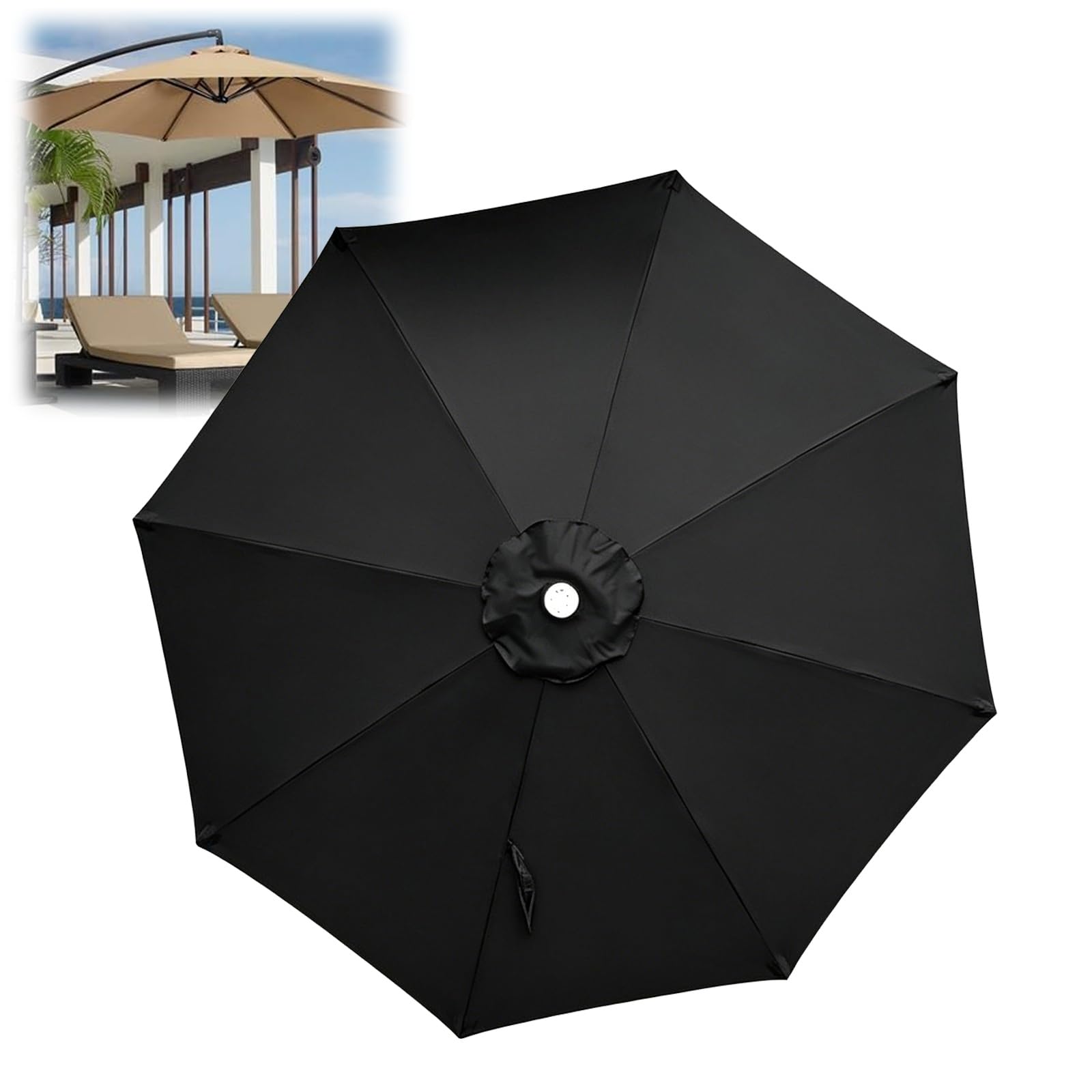 Cafusesdd O Replacement Canopy Top Cover, Pati Replacement Umbrella Cloth, Round Utdoor Umbrella Top For Backyard Garden Courtyard Swimming Pool, Canopy Nly(,8-Bone - 8.2Ft)