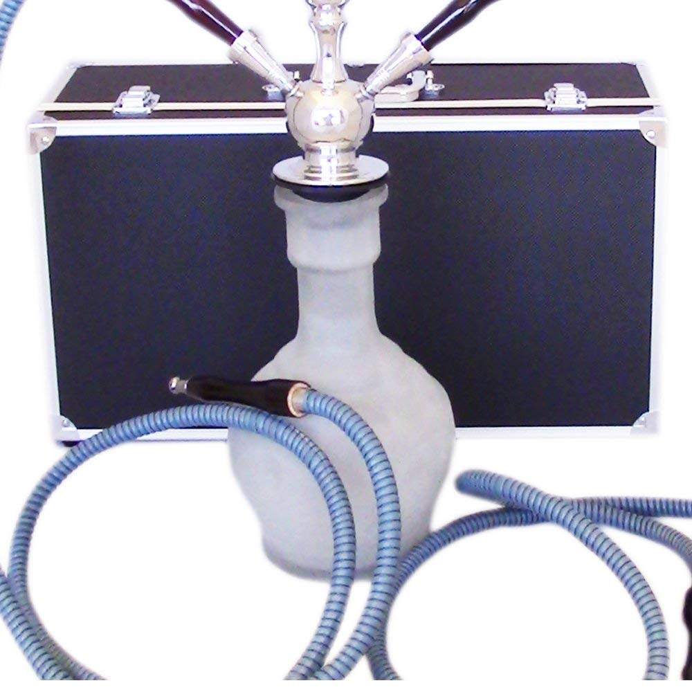 The 28'' 2 Hose Diamond Hookah Shisha with a Premium Carry Case and