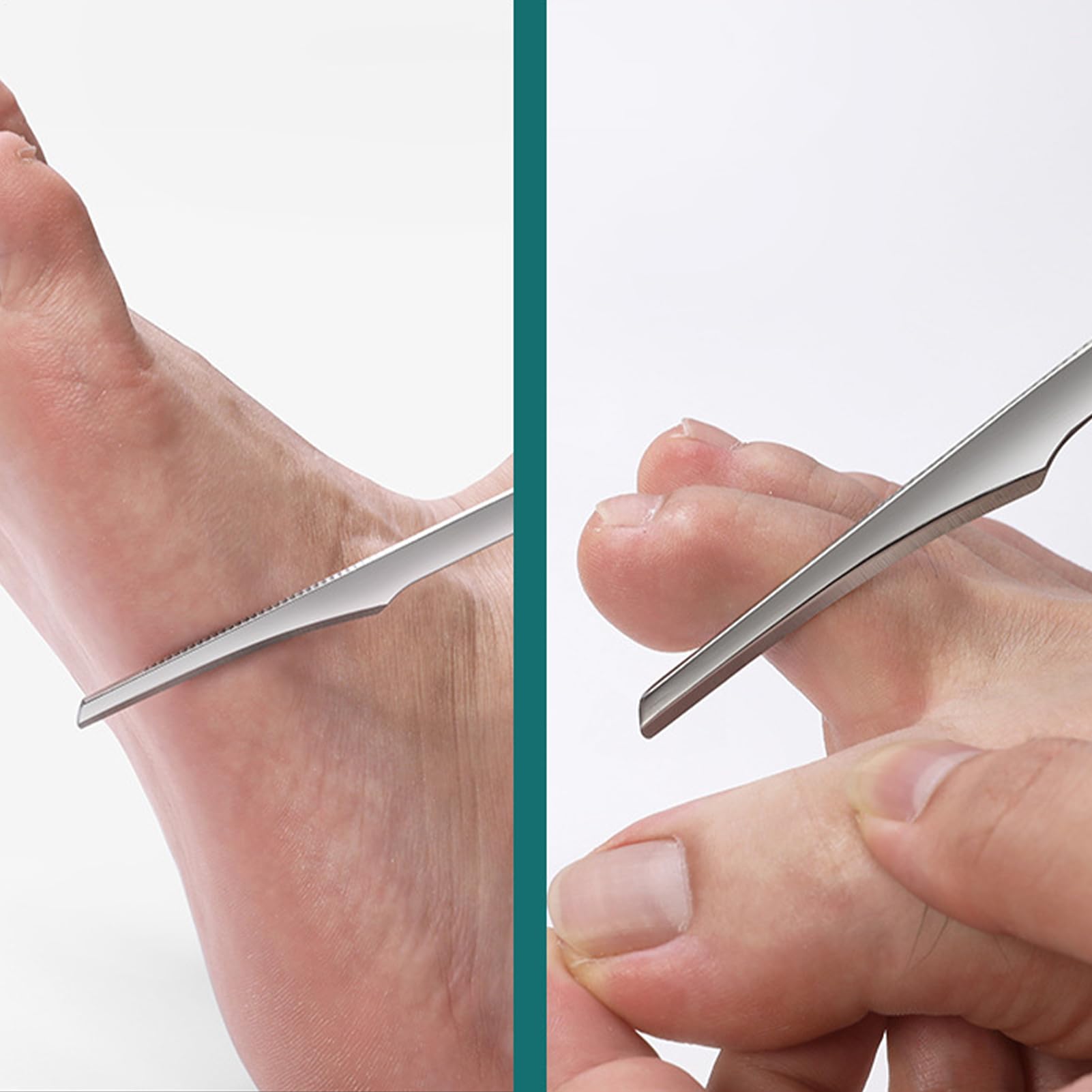 Eliminador de callos para pies - Herramienta de lijado manual sin acero inoxidable, lijadora de piel gruesa, cuchilla de afeitar, exfoliador para talones y limpiador portátil compacto para