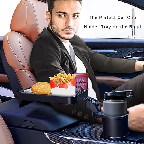 Miniatura 2 de Expansor de portavasos de automóvil bandeja de portavasos de automóvil soporte de taza de automóvil mesa de bandeja de portavasos de automóvil