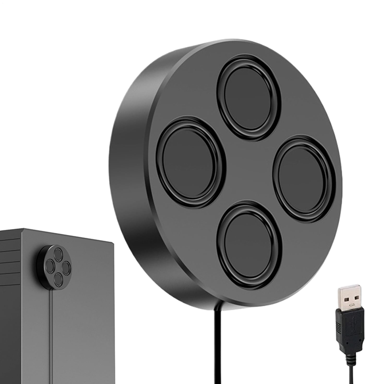 Magnetic Computer Speaker - Stereo Sound with USB Cable, Deep Bass Audio Player | Portable Speaker, Compact Desktop Accessory | Travel Use