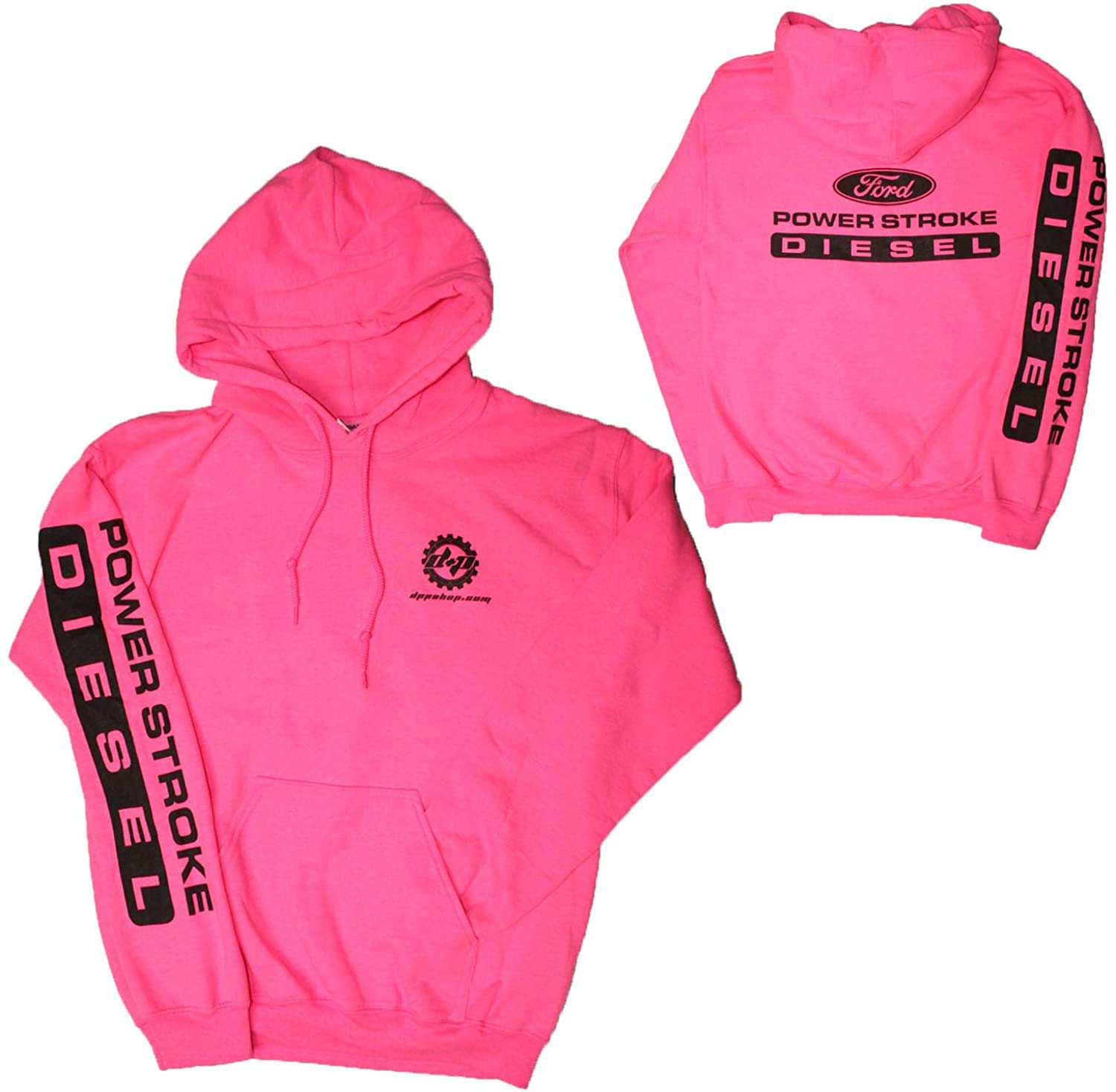 X-LARGE Pink DPP powerstroke diesel Hoodie hooded sweatshirt long sleeve