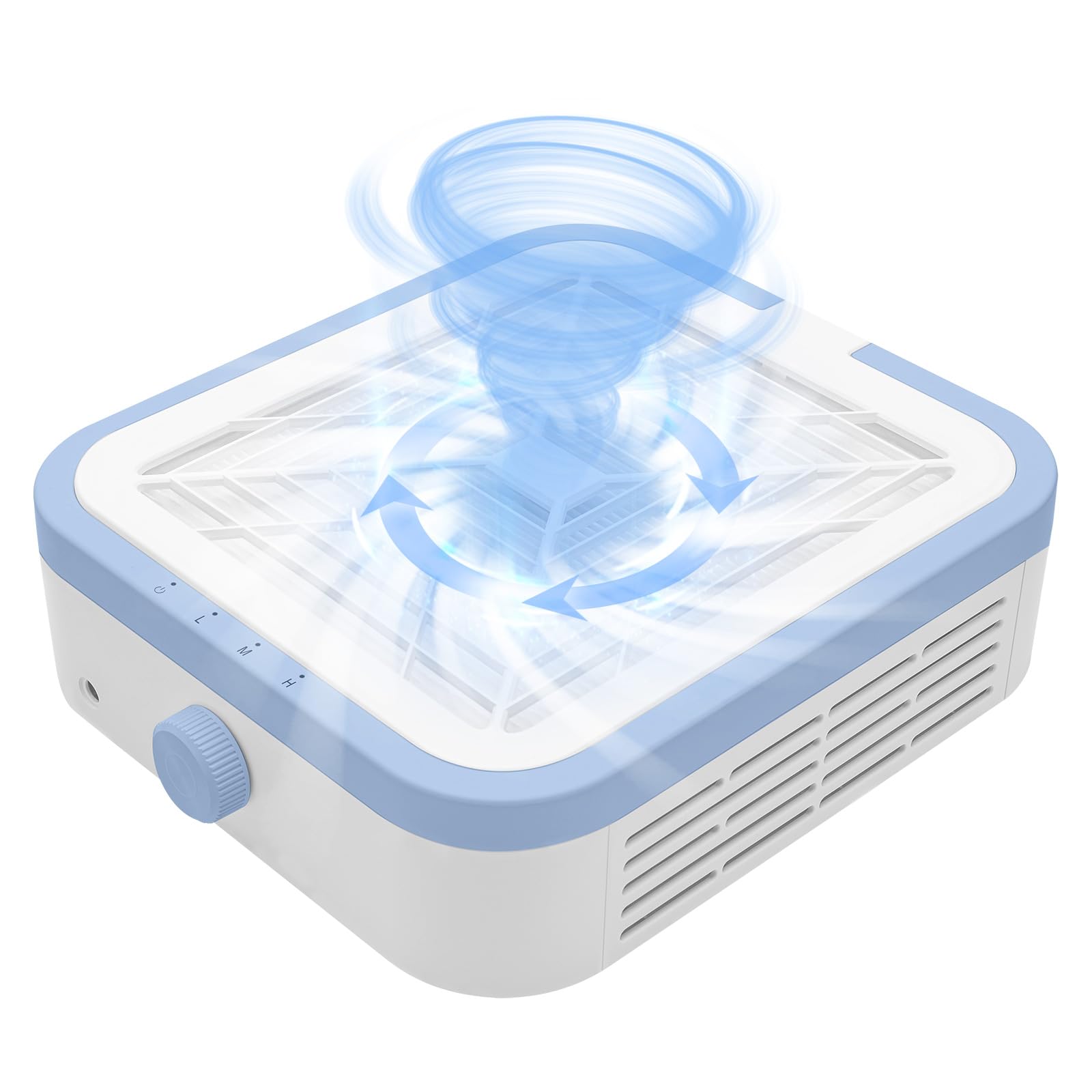CGBE Extractor de Polvo de Uñas, 120W Extractor de Polvo de Uñas con 2 Filtros Potente Extractor Profesional de Polvo de Uñas y Aspirador Doméstico. (WL007) (Blue)