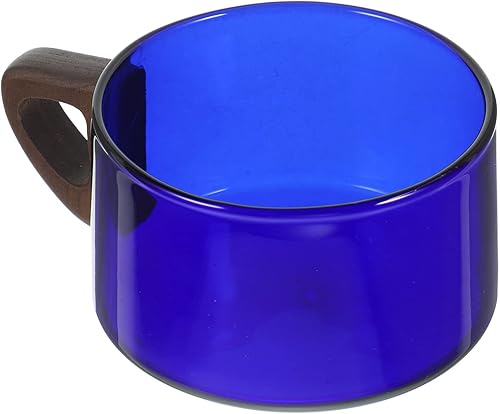 Kichvoe Tazas de café de vidrio transparente Taza de café de vidrio transparente Vaso de agua de gran capacidad con mango de madera, taza de