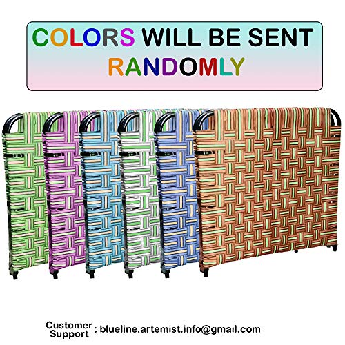 Image of ARTEMIST Portable Single Folding Painted Bed With Pillow Space Saving Heavy Duty Foldable Khat Cot For Sleeping Sturdy Metal Frame Space Saving Design 3X6 Feet (Modern- Bed & Pillow)(Multi-Color)