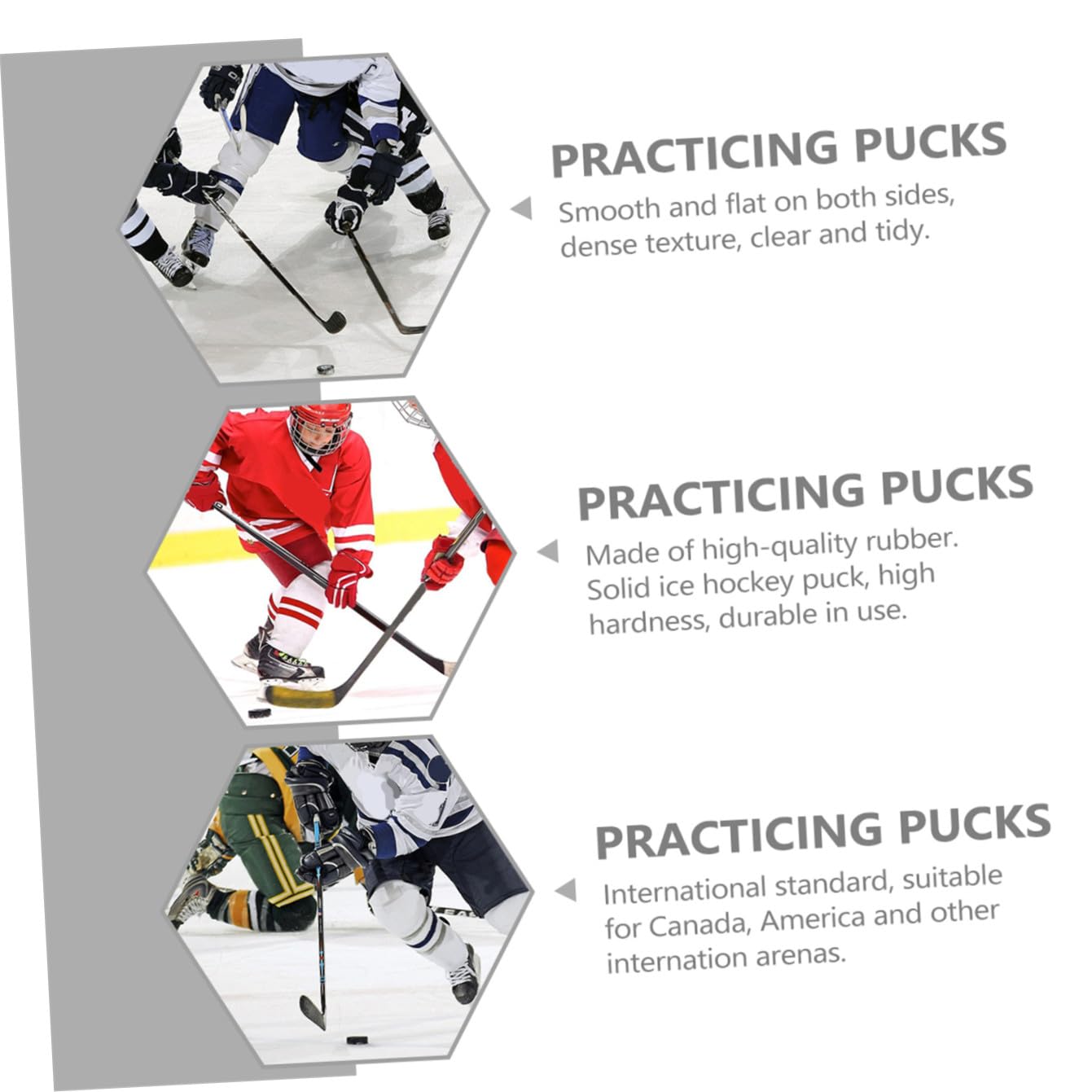 9pièces Palets De Hockey sur Glace Noirs Pucks Officiels pour Entraînement Et Compétitions Pratique sur Glace Ou Extérieur