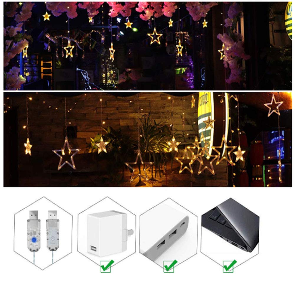 Luci per tende natalizie con telecomando, luci natalizie alimentate tramite USB, 8 modalità, luce calda, per decorazioni natalizie | Leroy Merlin