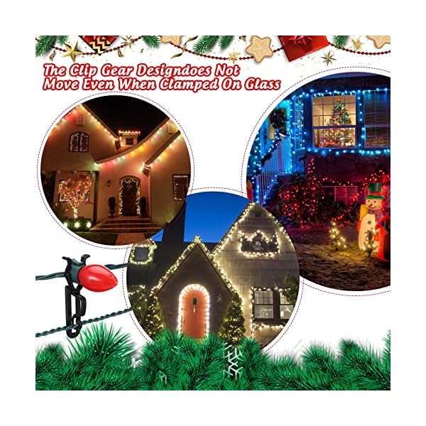 40 pieces christmas light clips light gutter shingle clips plastic c7 c9 light clip for christmas party decorations - image 8