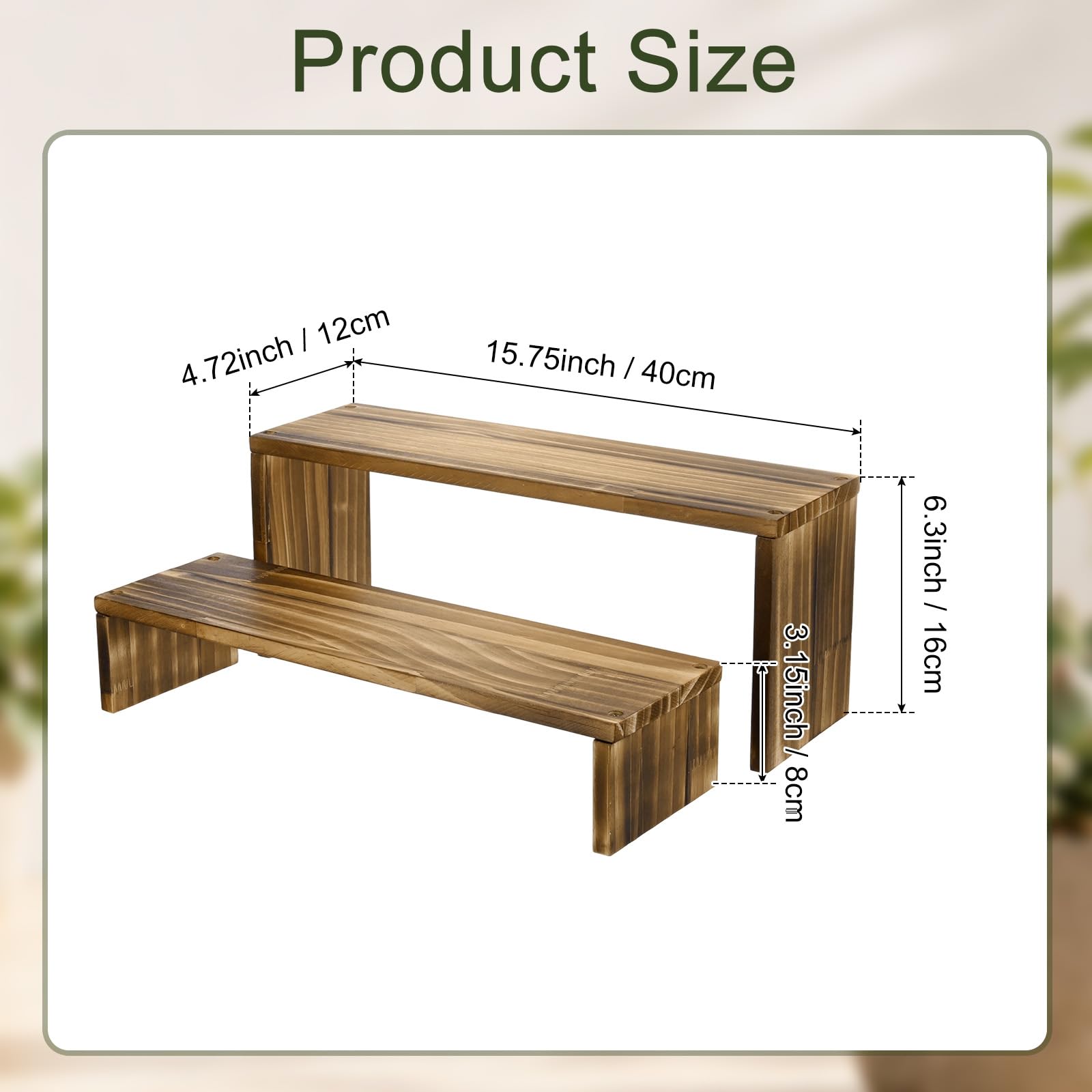M METERXITY 1 ensemble de support pour plantes, 40 cm de long et 8 vis et tournevis pour fête, décoration, plantes, terrasse (couleur carbonisée)