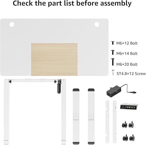 Miniatura 8 de MOUNTUP Escritorio eléctrico de pie ajustable en altura de 55 x 28 pulgadas, escritorio de pie con controlador de memoria, escritorio ergonómico de