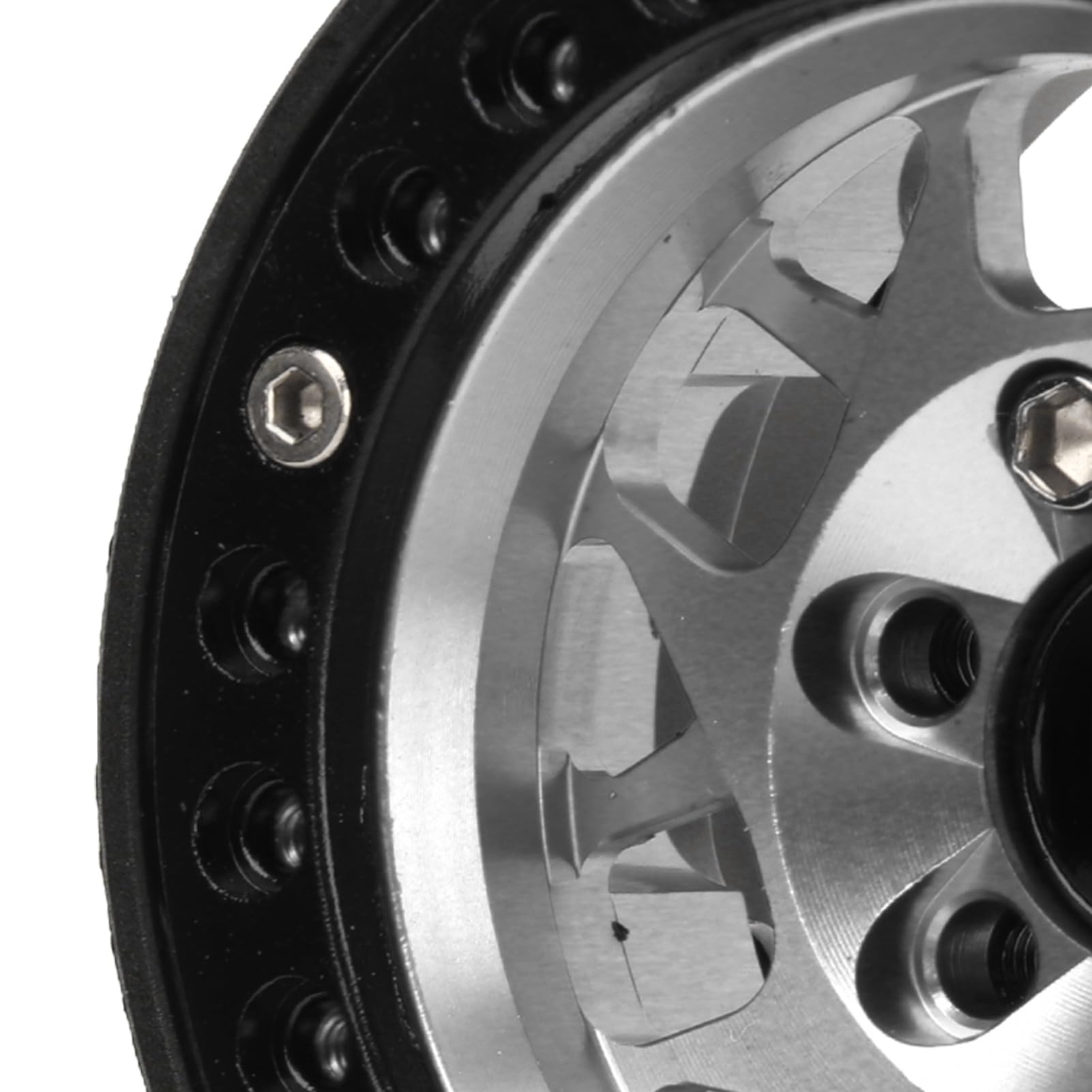 4 cerchi beadlock da 1,9 pollici per crawler RC, cerchi in lega di alluminio universali per Axial SCX10, SCX10 II, SCX10 III e GEN8, upgrade durevole e leggero per (Argento)