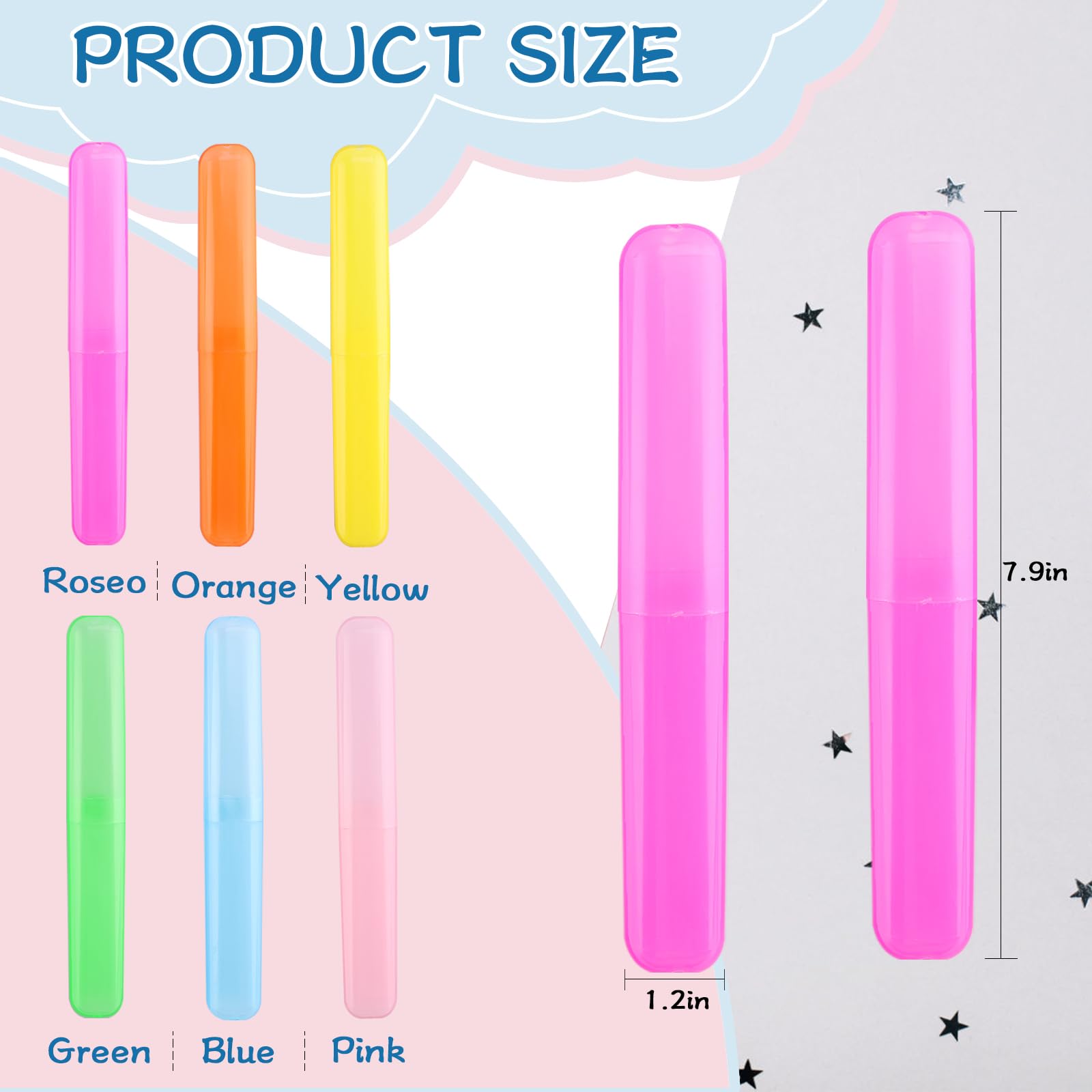 NICEMOVIC 120 soportes para cepillos de dientes de viaje, estuche de viaje para cepillo de dientes a granel, plástico portátil, a prueba de polvo, transpirable, soporte para cepillo de dientes para