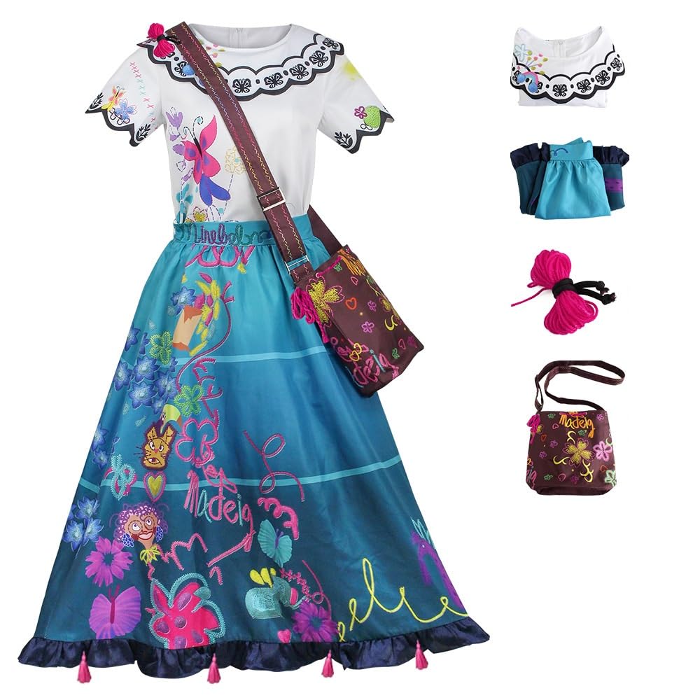 Double Villages Women Costume Adult Princess Dress Shirt Full Set Outfits for Halloween Cosplay (Dress and Bag, S)