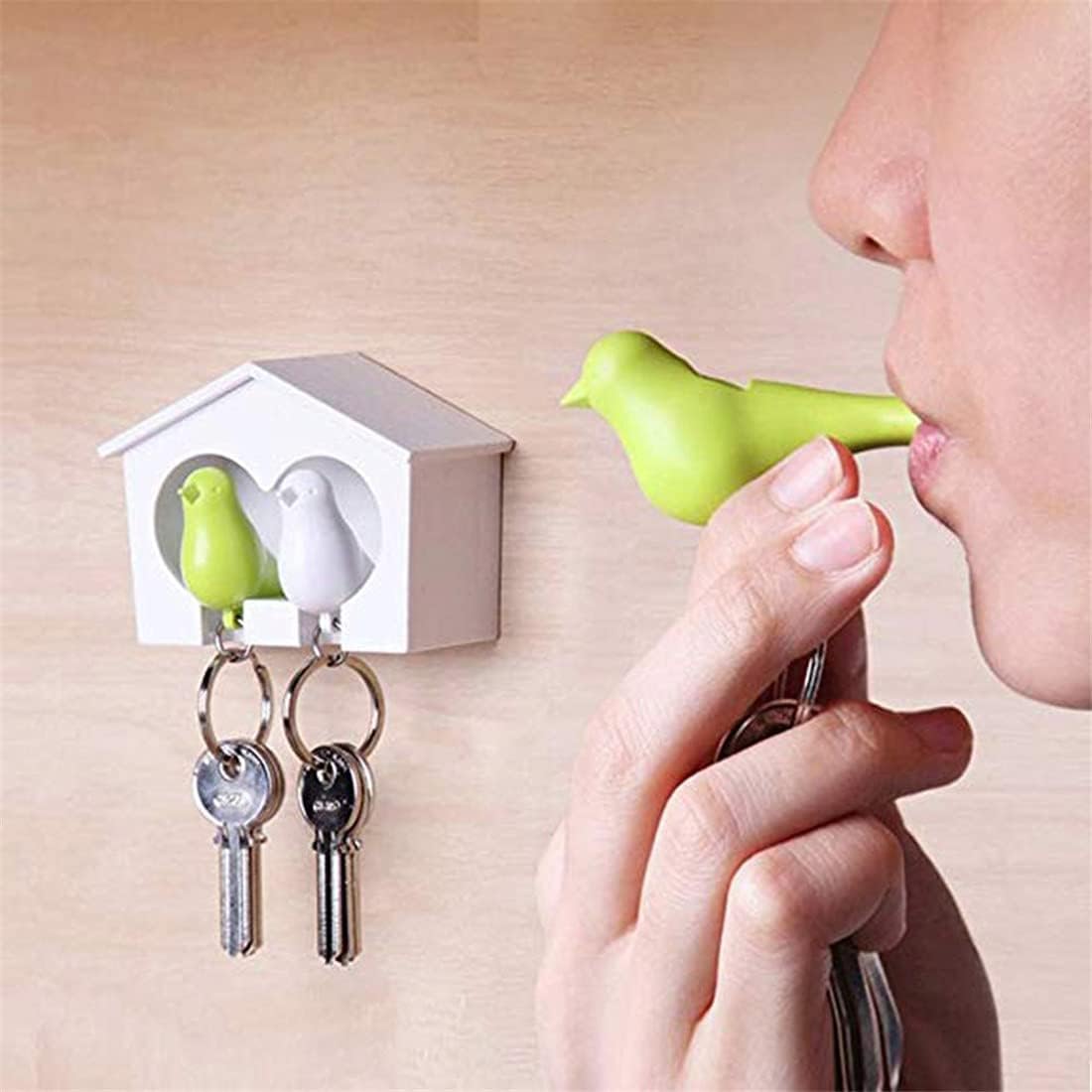 LNYMZD Bird House Key Holder, Single Bird House Keychain Wall Hook Holders, Mini Bird Nest Keychain - Image 4