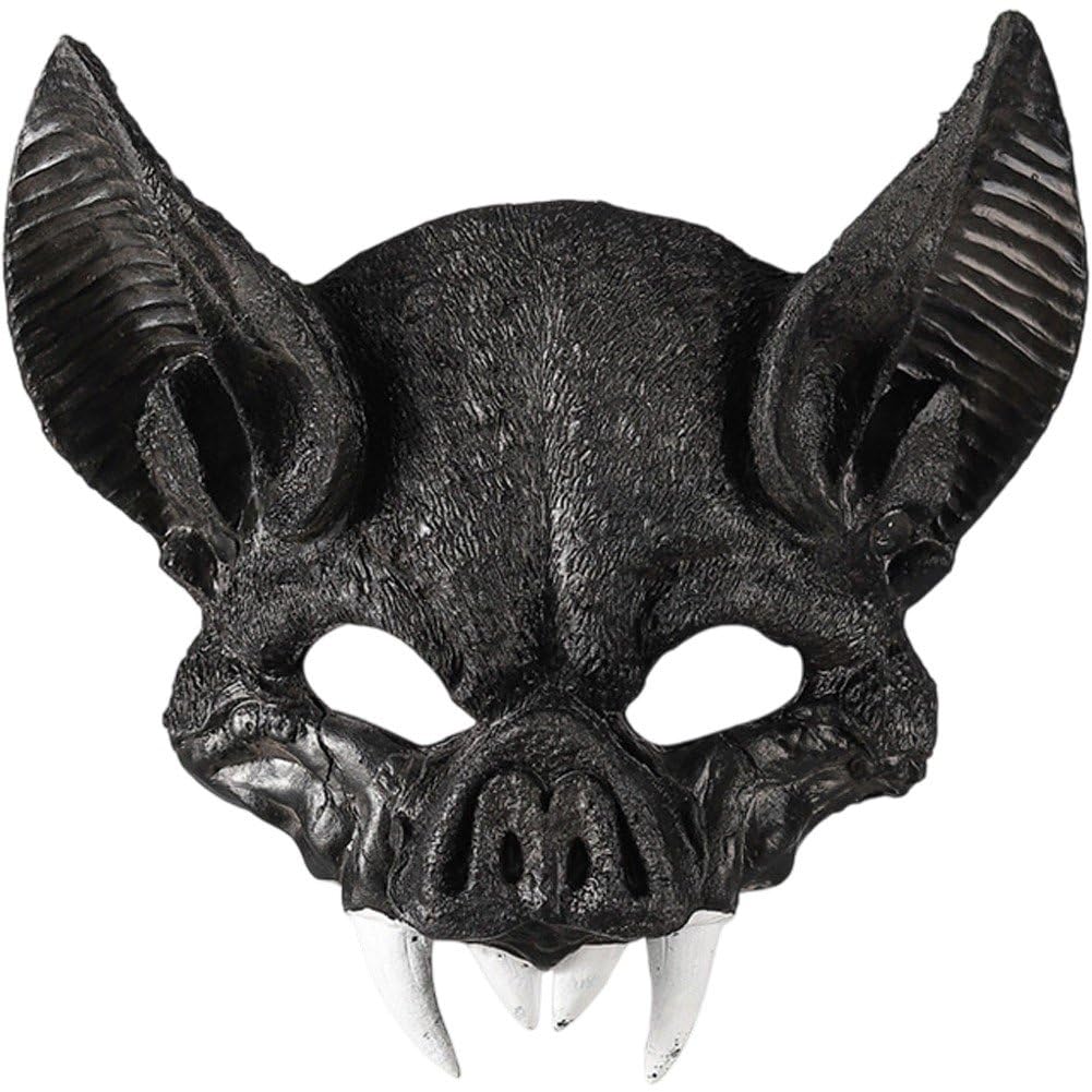 Uzztfa Scary Bat Mask Realistic Animal Masquerade Masks Fake Bat Mask Horror Half Face Mask for Halloween Party Cosplay Props