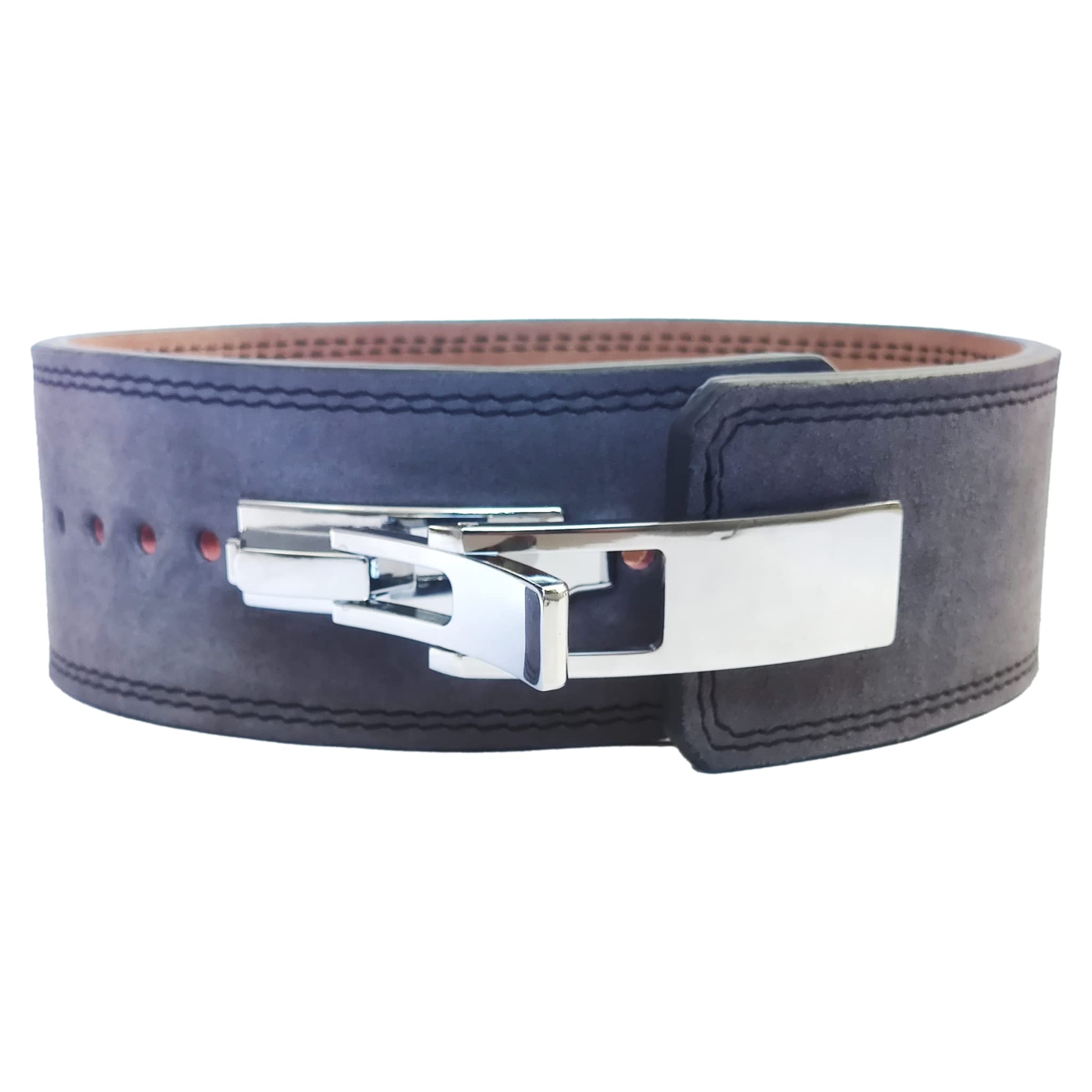 Leder Powerlifting Gürtel mit Stahlschnalle - Gewichthebergürtel für Powerlifting, Weightlifting Belt for Bodybuilding, Krafttraining, Größe S/M/L