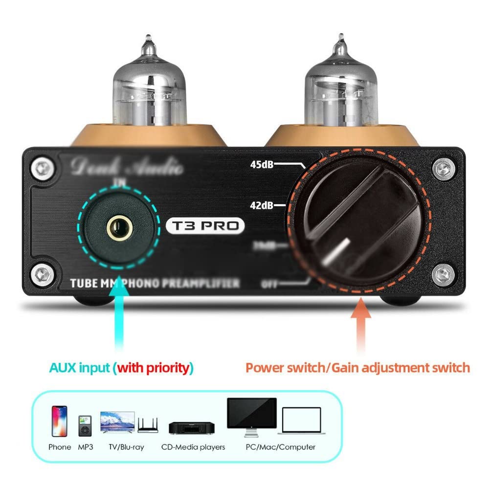 Préampli de Platine Vinyle de scène Phono, préamplificateur à Tube sous Vide Audio stéréo