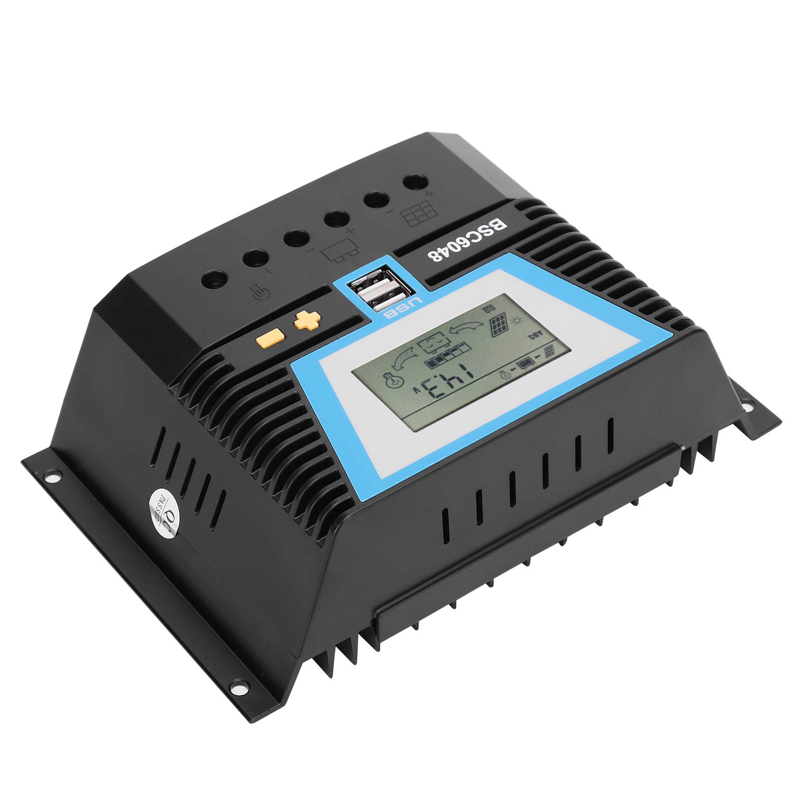 Generic Controlador de Carga Solar Controlador Solar Inteligente Multifuncional para Carga de Batería 60A 12V/24V/36V/48V en Todos los Entornos