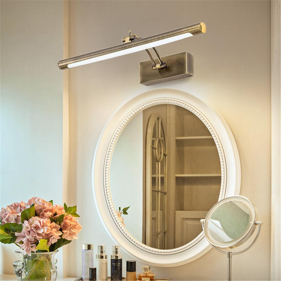 Touch Dimmer - Lampada da parete a LED, 43 cm, faretti da parete, lampade per specchio da bagno, illuminazione e illuminazione per bagno, decorazione interna