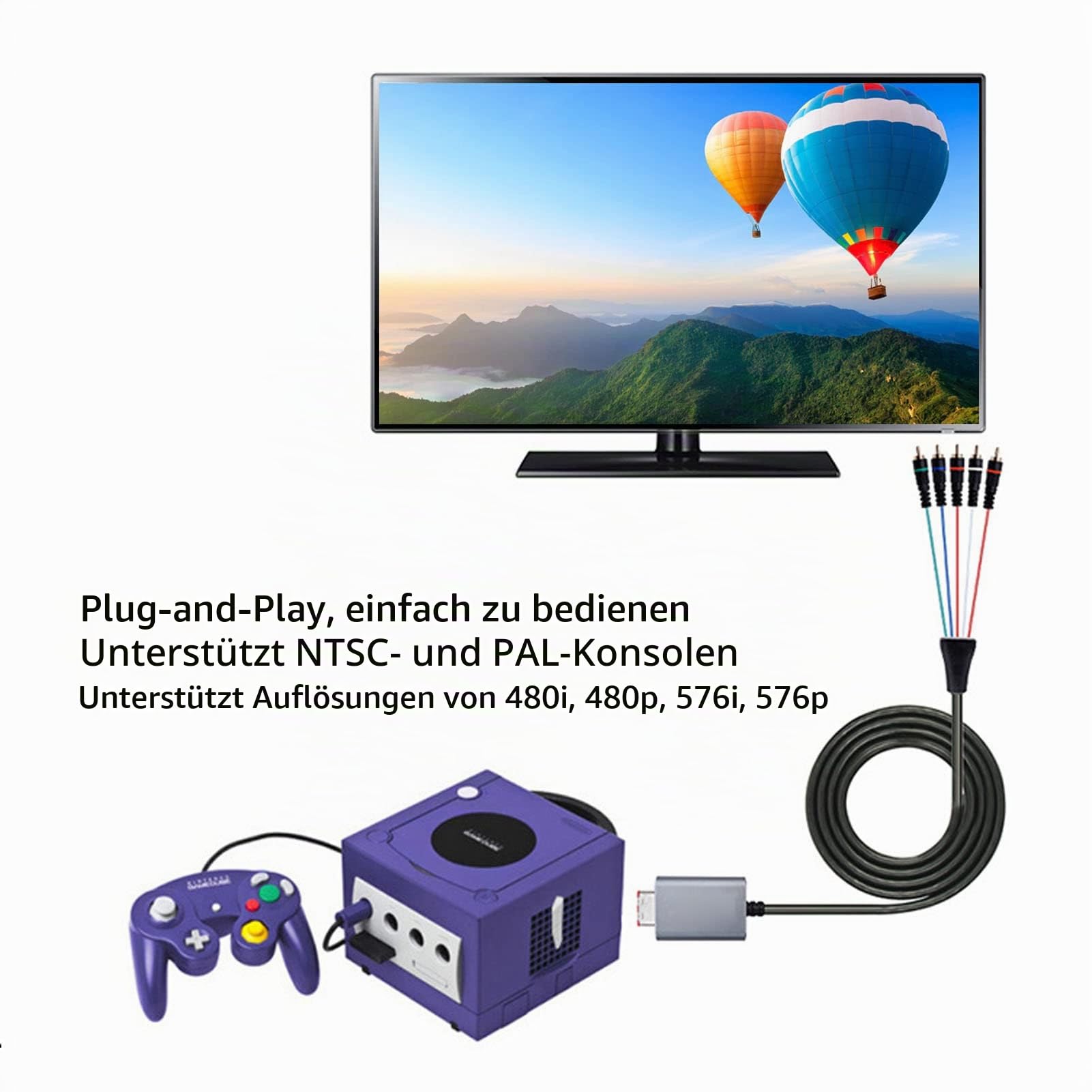 VBESTLIFE Component-Kabel für, Doppelt Geschirmter Digitaler AV-Ausgang Component 5RCA YPbPr-Kabel für, 1,8 M 5,9 Ft