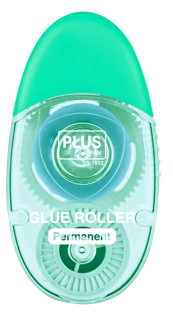 Plus LE Permanent Oval Green Disposable Adhesive Roller 12 m x 6 mm Acid Free