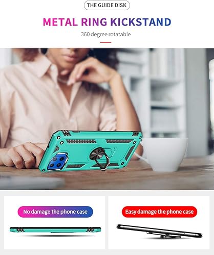 Miniatura 6 de Funda para Moto One 5G UW, Moto One 5G, con protector de pantalla HD, grado militar soporte para automóvil con soporte híbrido de policarbonato