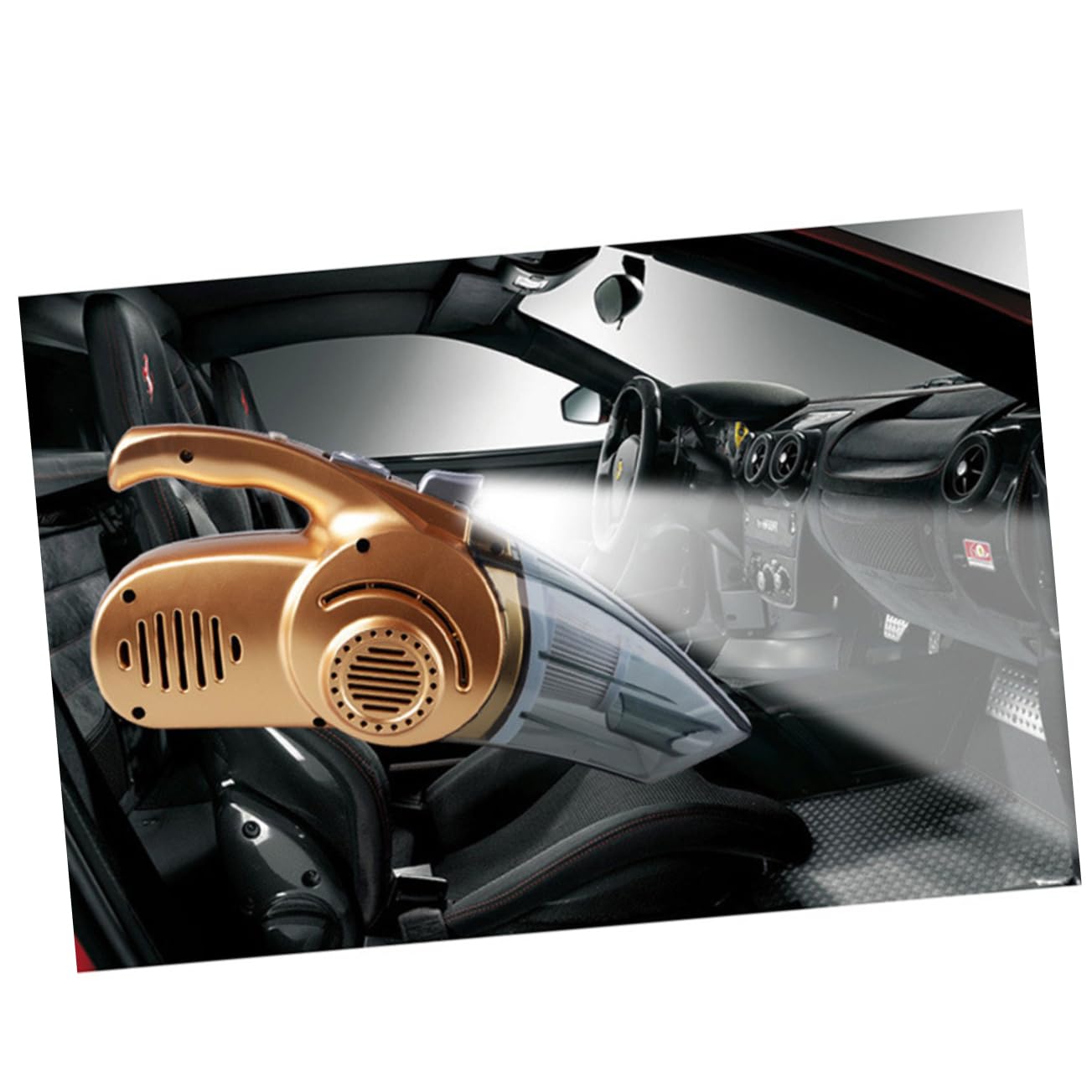 GRIRIW Cordless Handheld Car Vacuum Cleaner for Wet Dry Use with Led Light Filter for Car Cleaning