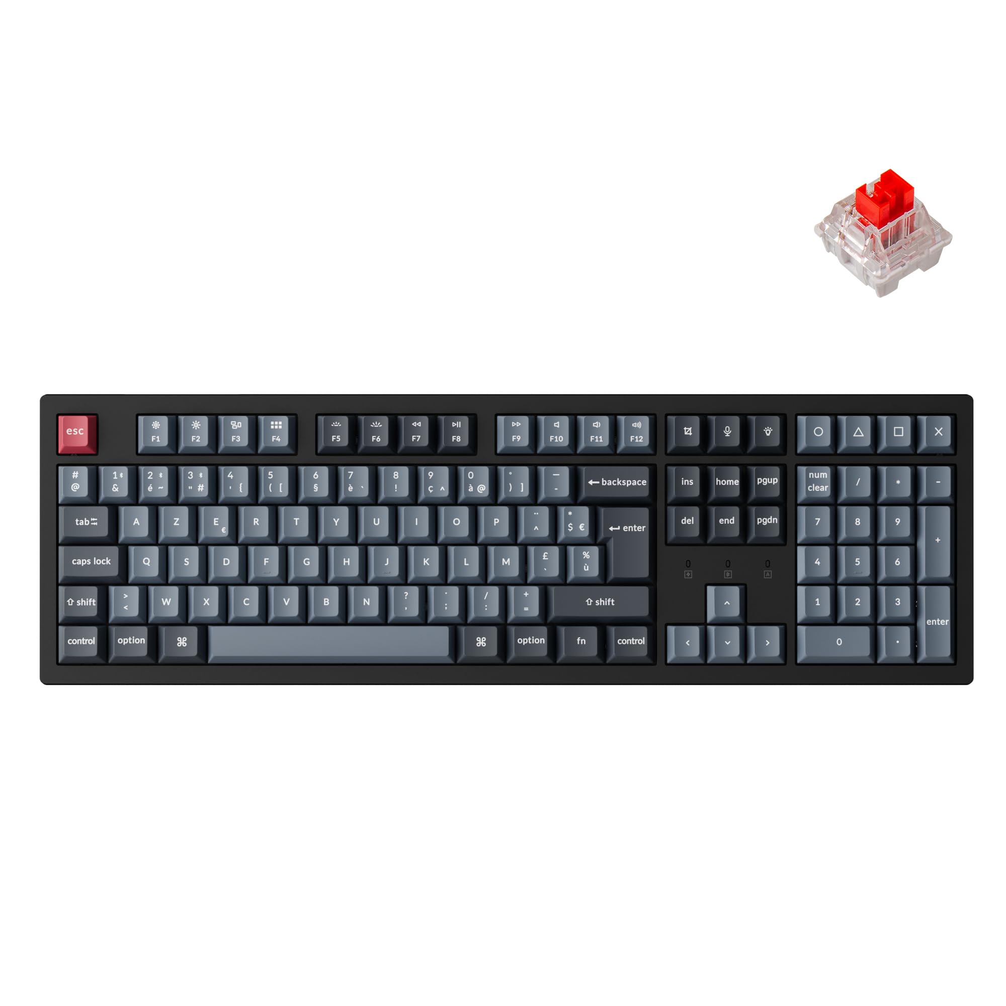 Keychron K10 Pro Tastiera Meccanica 100% AZERTY, Bluetooth 5.1 e Cavo USB-C, Compatibile QMK/Via, Retroilluminazione RGB, Batteria da 4000 mAh, Tastiera Gamer Wireless per Mac e Windows, Switch Rosso
