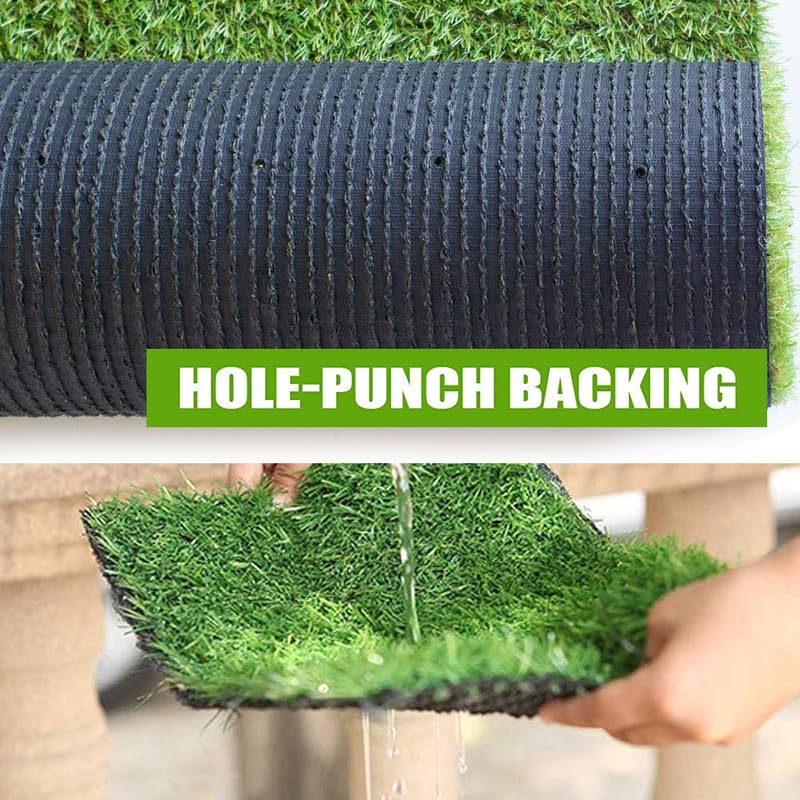 Tappeto erboso artificiale per interni ed esterni, dimensioni personalizzate, 0,9 x 1,5 m, Astroturf per cani e animali domestici con fori di drenaggio, facile da installare e pulire