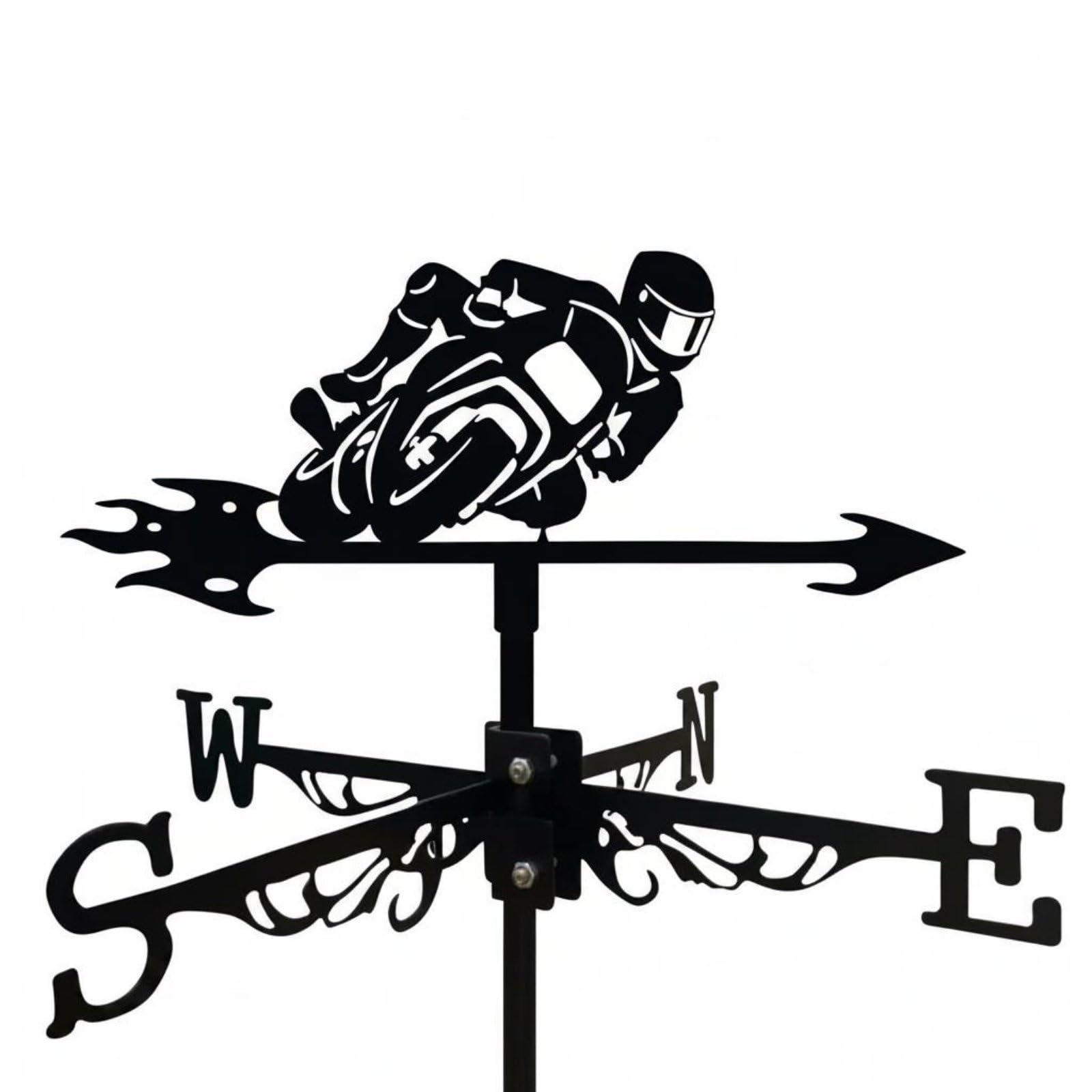 Wrought Iron Metal Outline Weathervane Easy Installation Decorative Weathercock Rooftop Wind Direction Arrow for Garden, Yard, Patio, Fxb2604012-image-26
