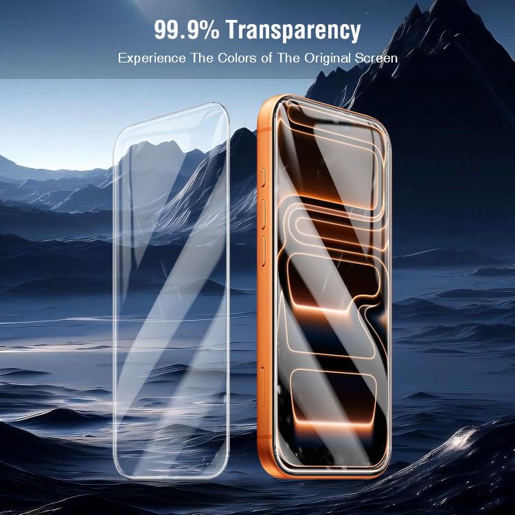 Image of Borderless Premium Tempered Glass Screen Protector Guard For iPhone 17 Pro Max (6.3 Inch, Pack of 1) | Edge to Edge Coverage With Easy to installation kit
