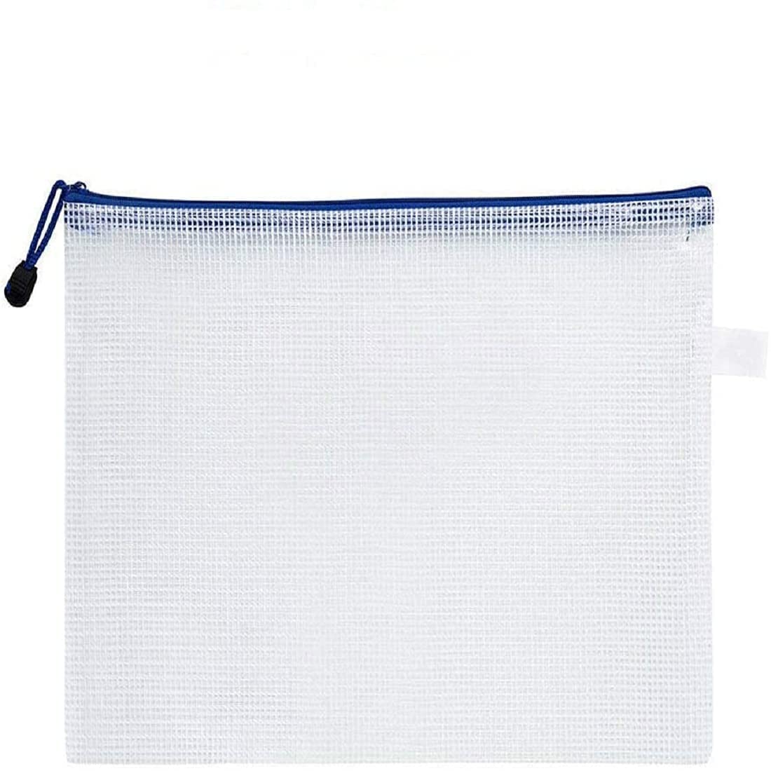 Unifizz A5 Plastic Wallets Mesh Zipper Pouch, Document Folder Bag, White, 1pcs, 24 x 17cm