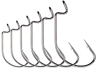 Sinrier Offset Octopus Circle EWG Offset Worm Circle Offset Shank Worm Long Shanked Wide Gap Hook Set