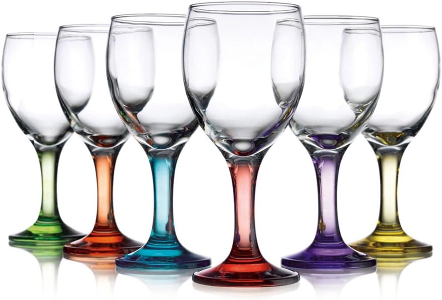 Amazon Carnival Color Wine Glass 10 Oz Set Of 6 10 Oz Wine