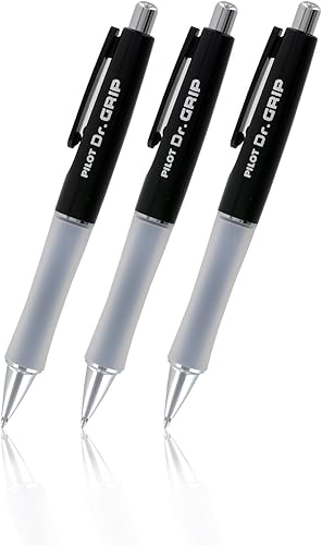 Pilot Dr.Grip BolĂgrafo retráctil, punta media, tinta negra, paquete de 3 (negro) Pilot Dr.Grip BolĂgrafo retráctil, punta media, tinta negra, paquete de 3 (negro)