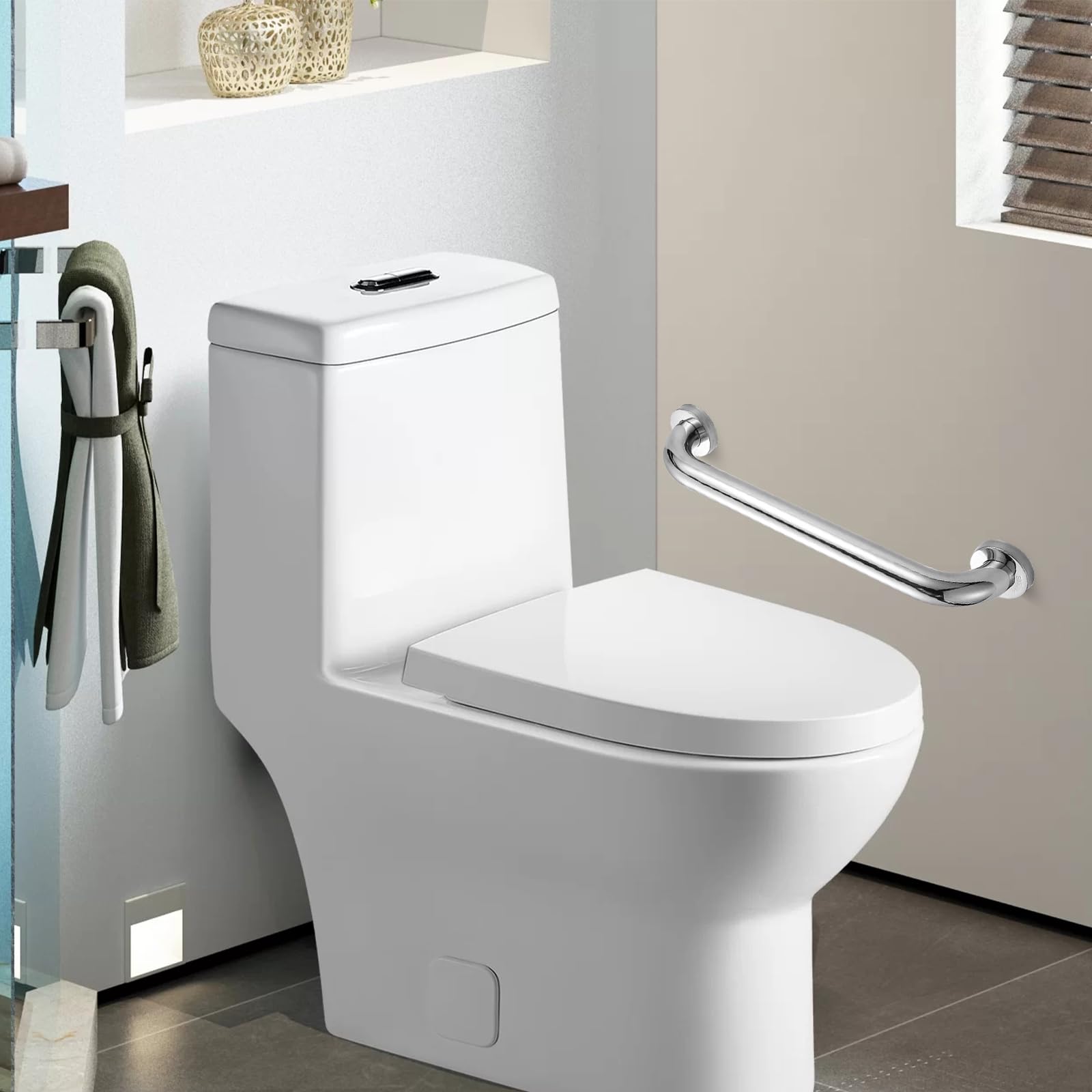 2 Pièces Barre d'appui WC, Barre d'appui pour Personnes âgées inoxydable 30 cm Main Courante Poignée de baignoire antidérapante pour Baignoire,Toilettes, Salle de Bain, Rampe d'escalier