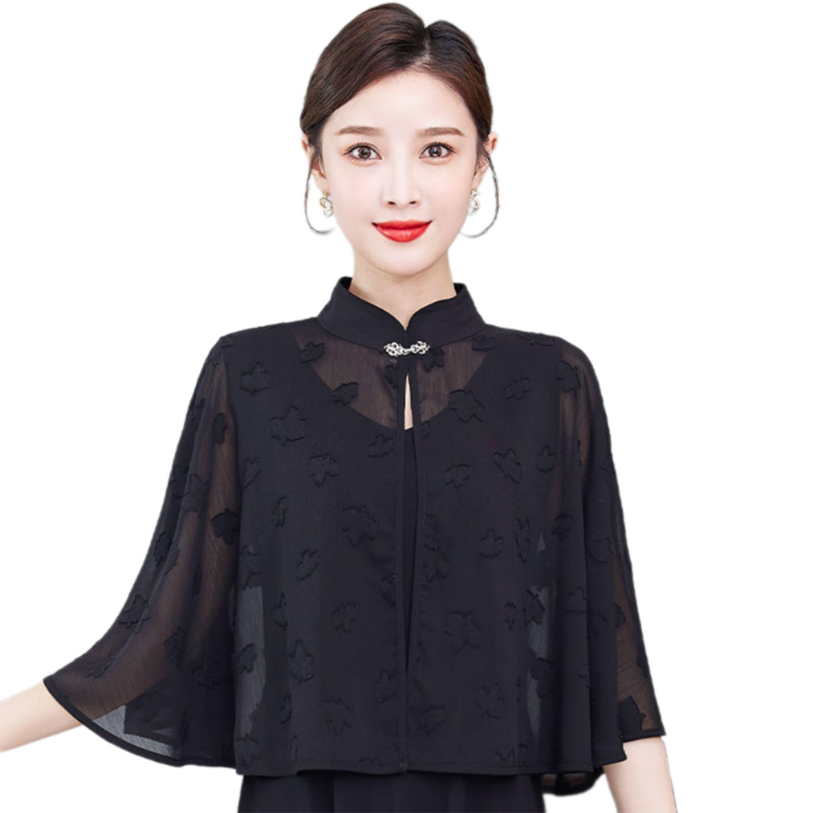 MICFENY Compact Capelet Short 1920s Shawl For Women Breathable Season Shore Covering Accessory