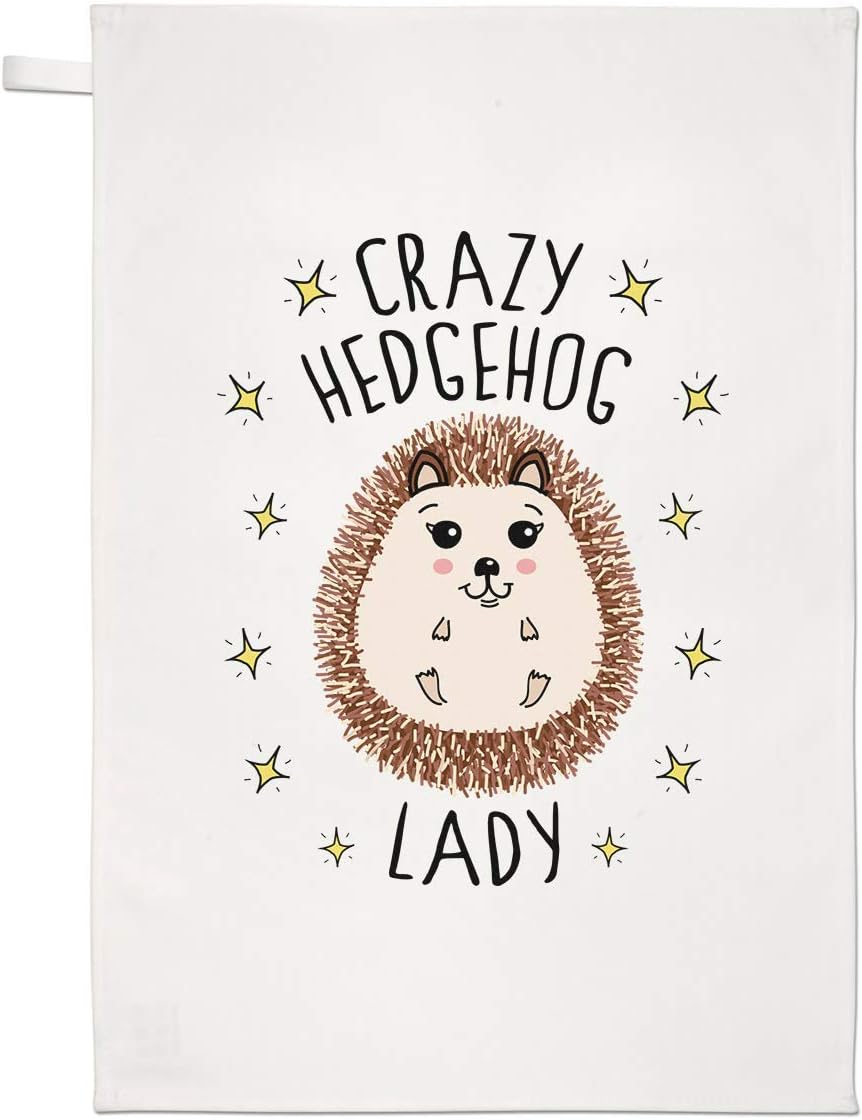 Crazy Hedgehog Lady Tea Towel Dish Cloth