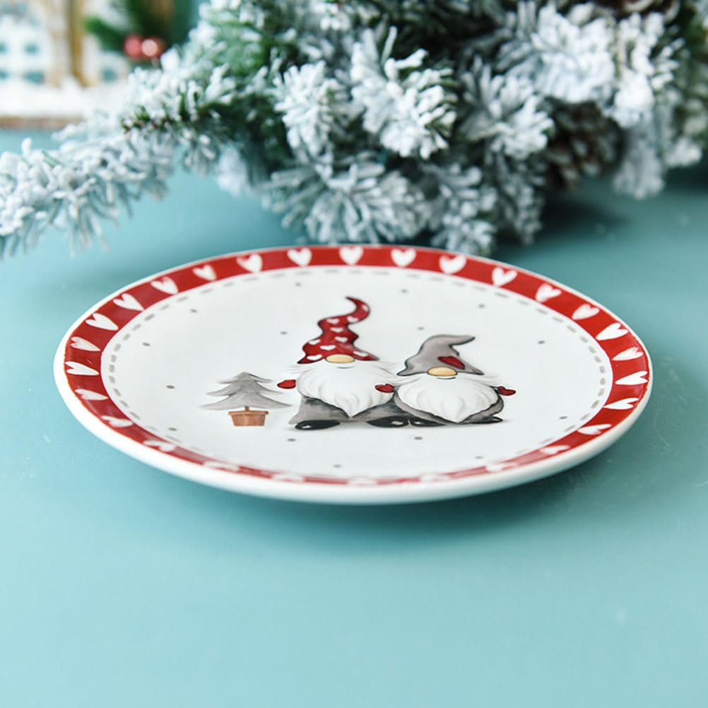 Cabilock Kuchenteller 2 Stück Fantastische Portion Weihnachten Vorspeise Salat Halter Stilvolle Dekorative Form GNOME Snacks Hochzeit Pasta Geschirr Kekse Ofen Desserts stück mit
