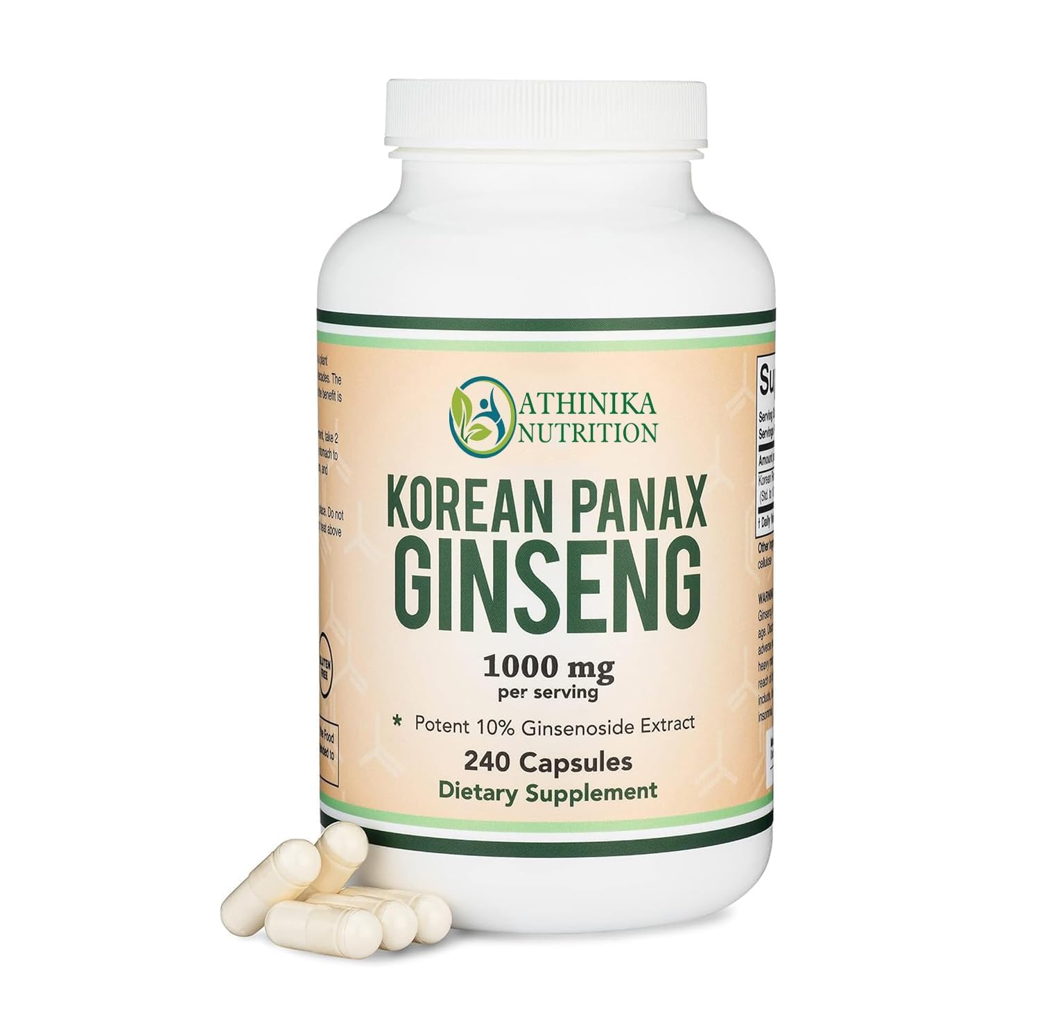 Ginseng Capsules (Korean Red Ginseng Extract, Panax Ginseng 10% Ginsenosides) (4 Month Supply) 240 Vegan Capsules - 1,000mg per Serving for Mood, Cognitive Function and Energy Support by-image-17