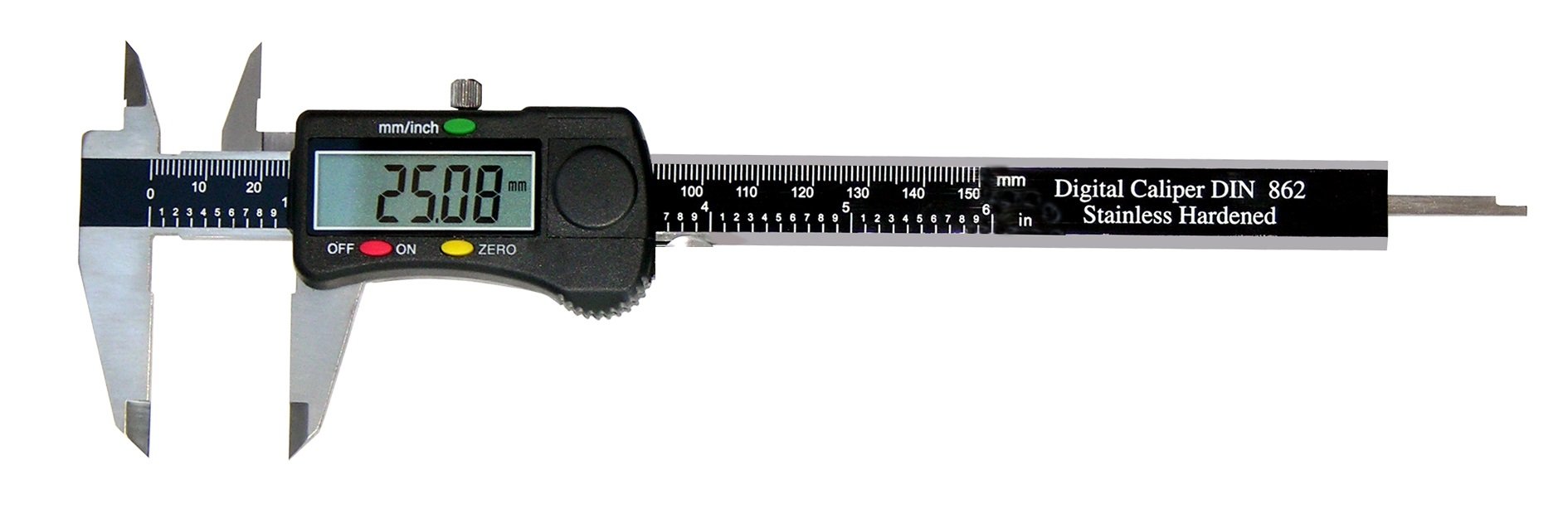 Suwmiarka cyfrowa 150 mm z ogranicznikiem głębokości w zestawie