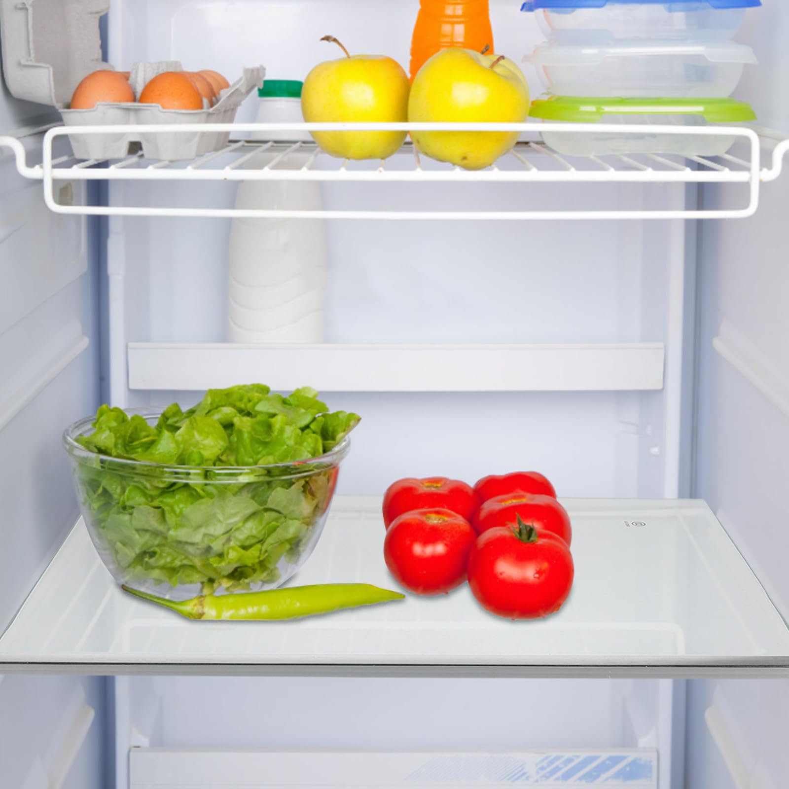 Ciieeo Étagère en Verre Trempé 40x24 Cm pour Congélateur et Réfrigérateur, Séparateur de Rangement Transparent, Pièce de Remplacement Compatible pour Organisation Frigo et Congélateur