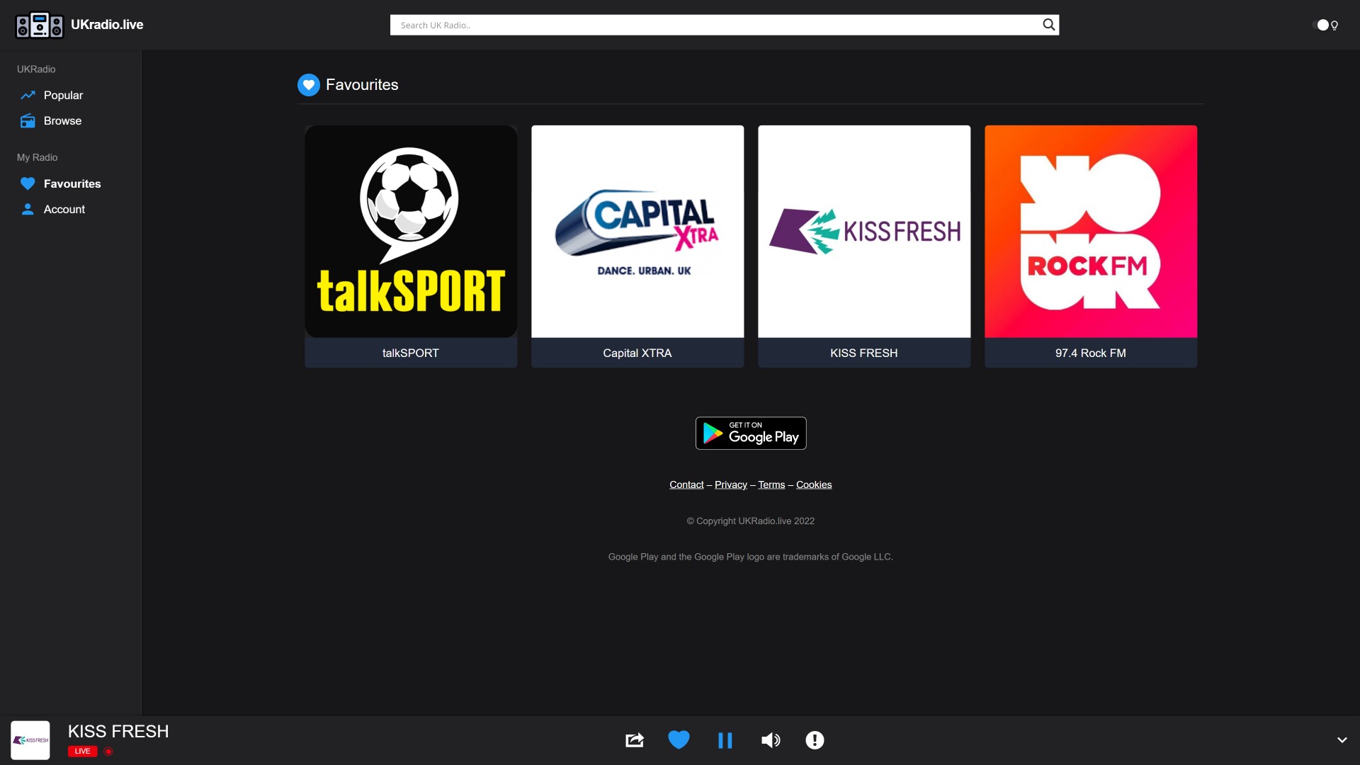 UK Radio radio player App on Amazon Appstore