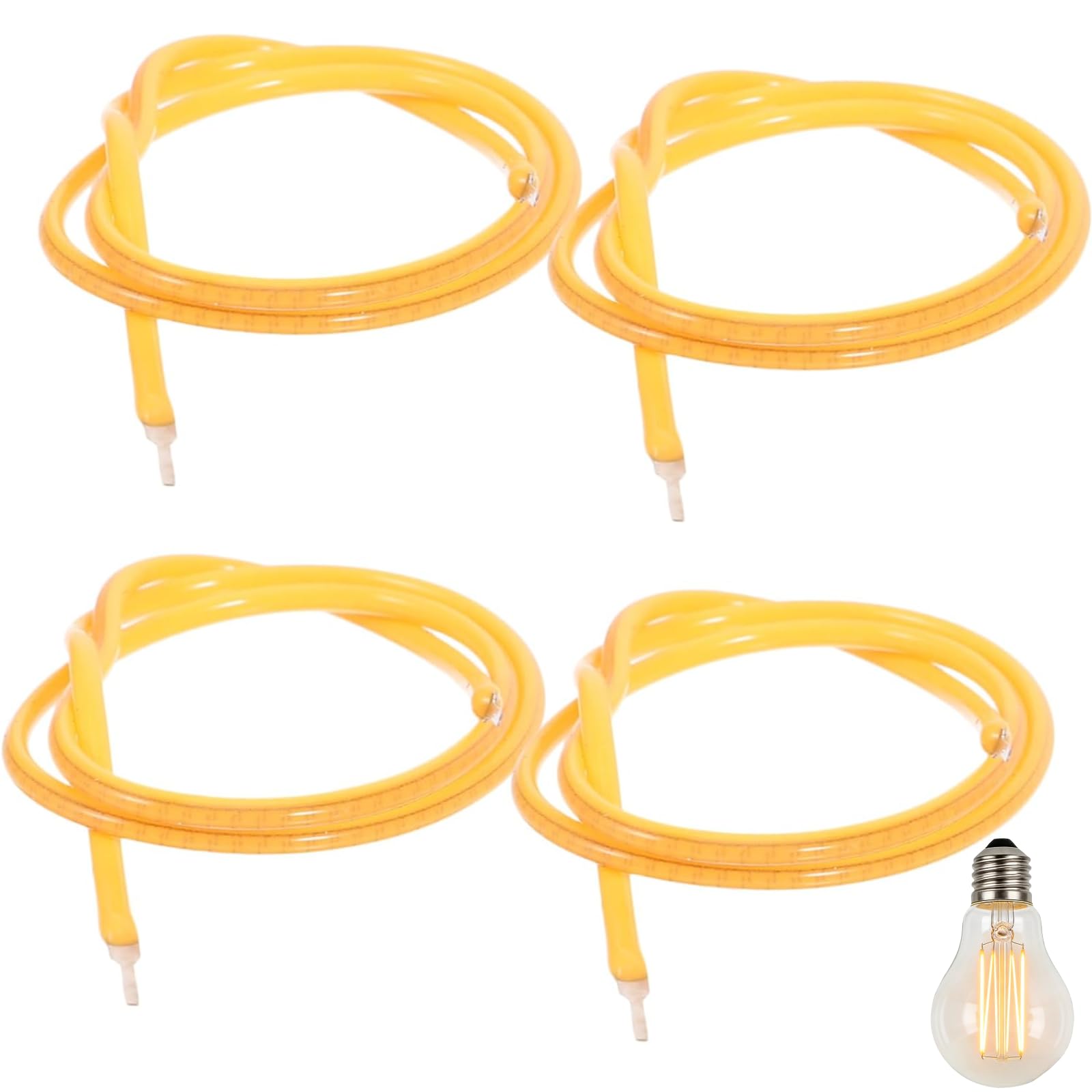 jojofuny 4pcs LED Filament 300mm Flexible Filament Light for Retro Bulb Repair Accessories - Warm Light Source for Indoor_Outdoor Lighting