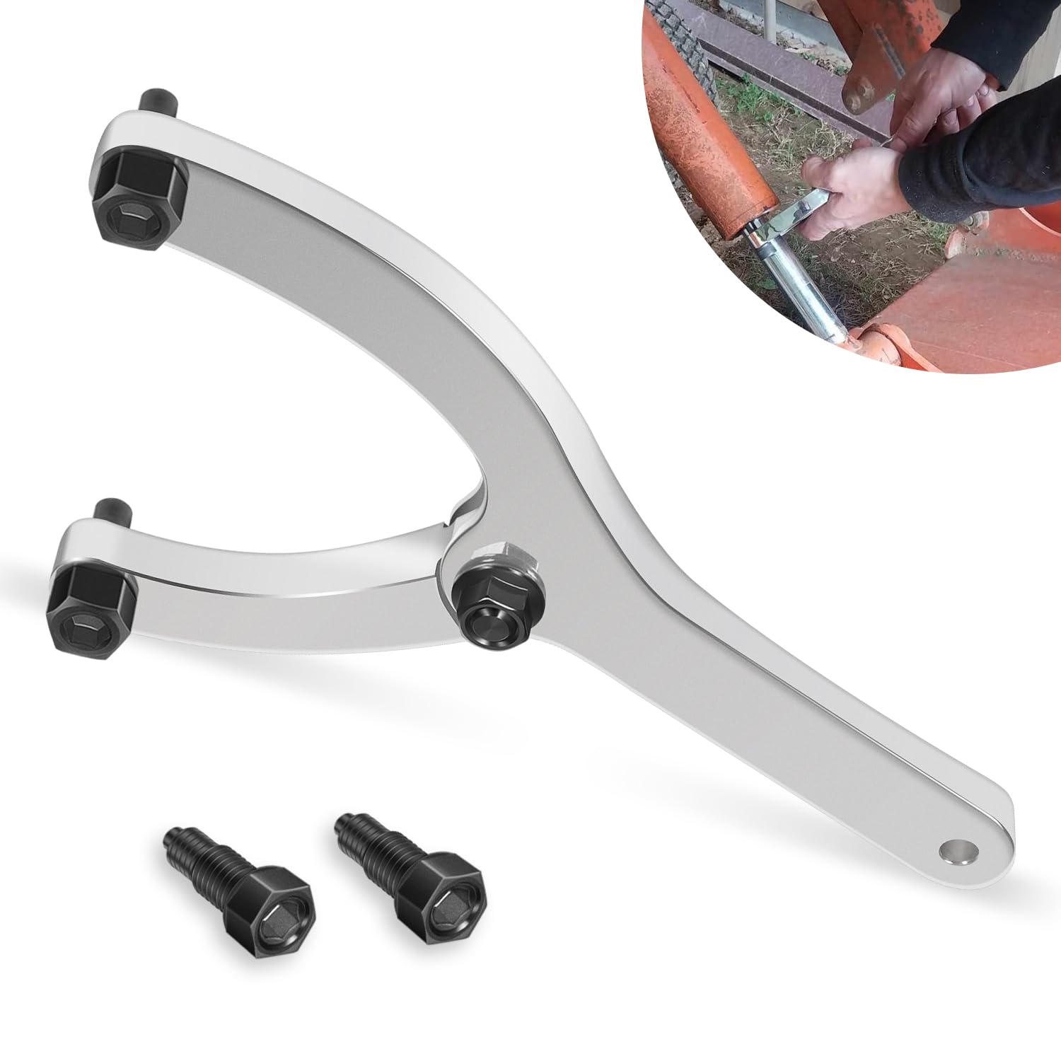 Deargooday Heavy Spanner Wrench with 5/16" Pins, 1/4" and 3/8" Composite Pins, Adjustable Gland Nut Wrench for Removing Hydraulic Cylinder