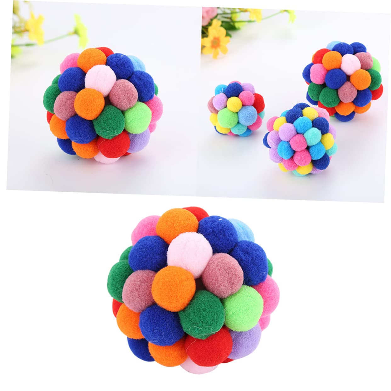 Toddmomy Pcs Bell Balls Cat Toys Funny Cat Toys Rattle Bounce Ball for Kitten Random