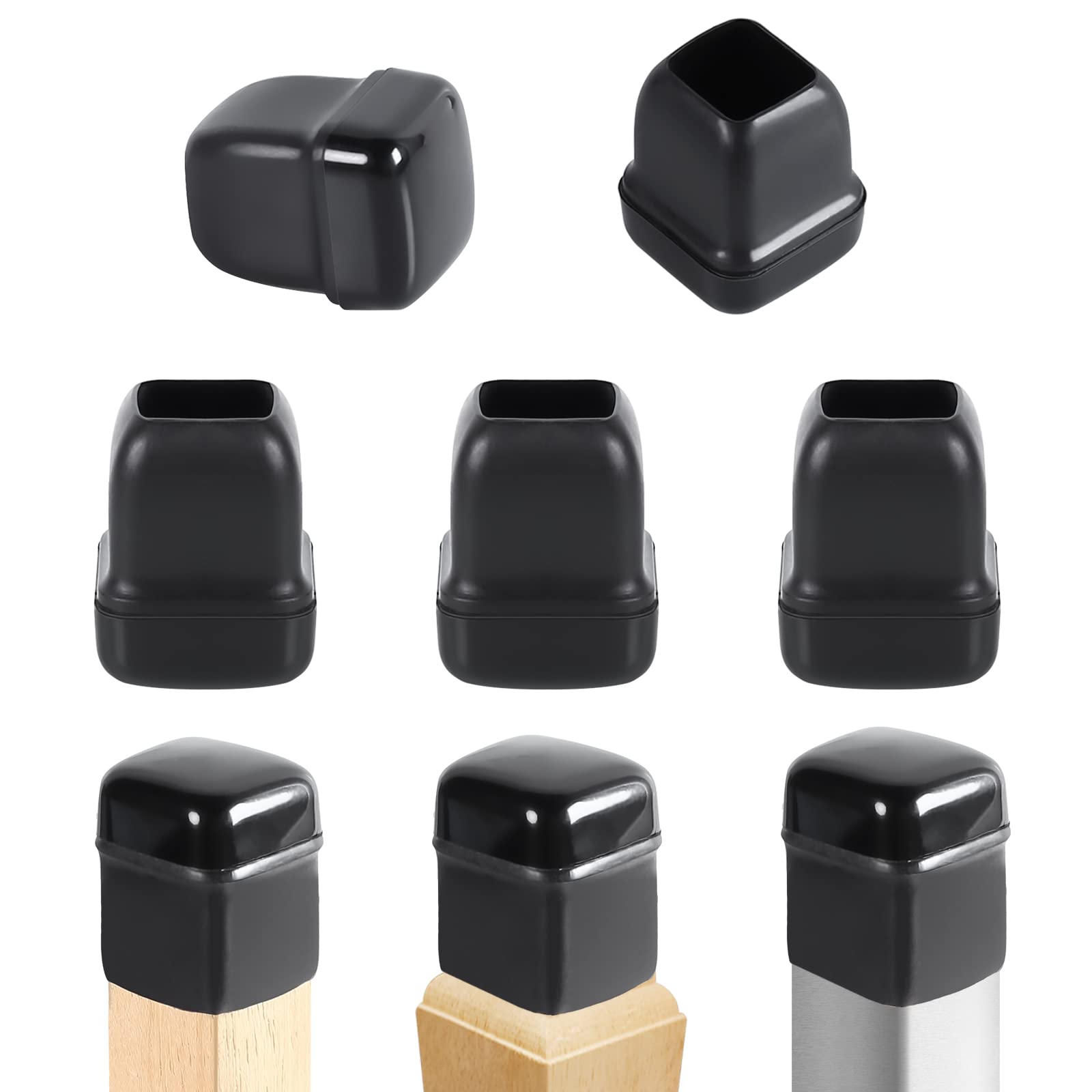 RCHYFEED 24 Protectores Patas Sillas Muebles para Alfombra y Piso, Silicona Tapas Deslizantes para Patas de Sillas con Almohadillas de Teflón, 14-19mm Planeadores de Teflón para Patas de Mesa Sofa
